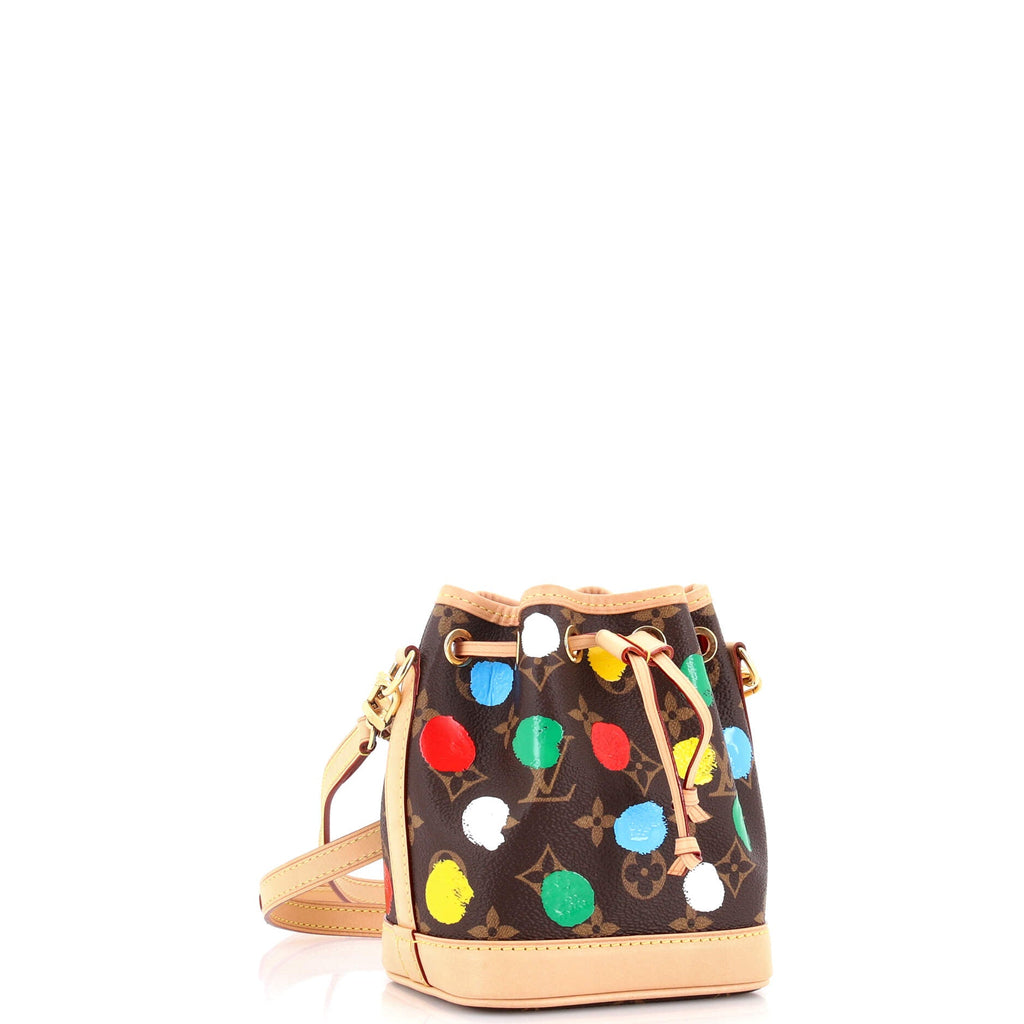 Noe NM Handbag Yayoi Kusama Painted Dots Monogram Canvas Nano