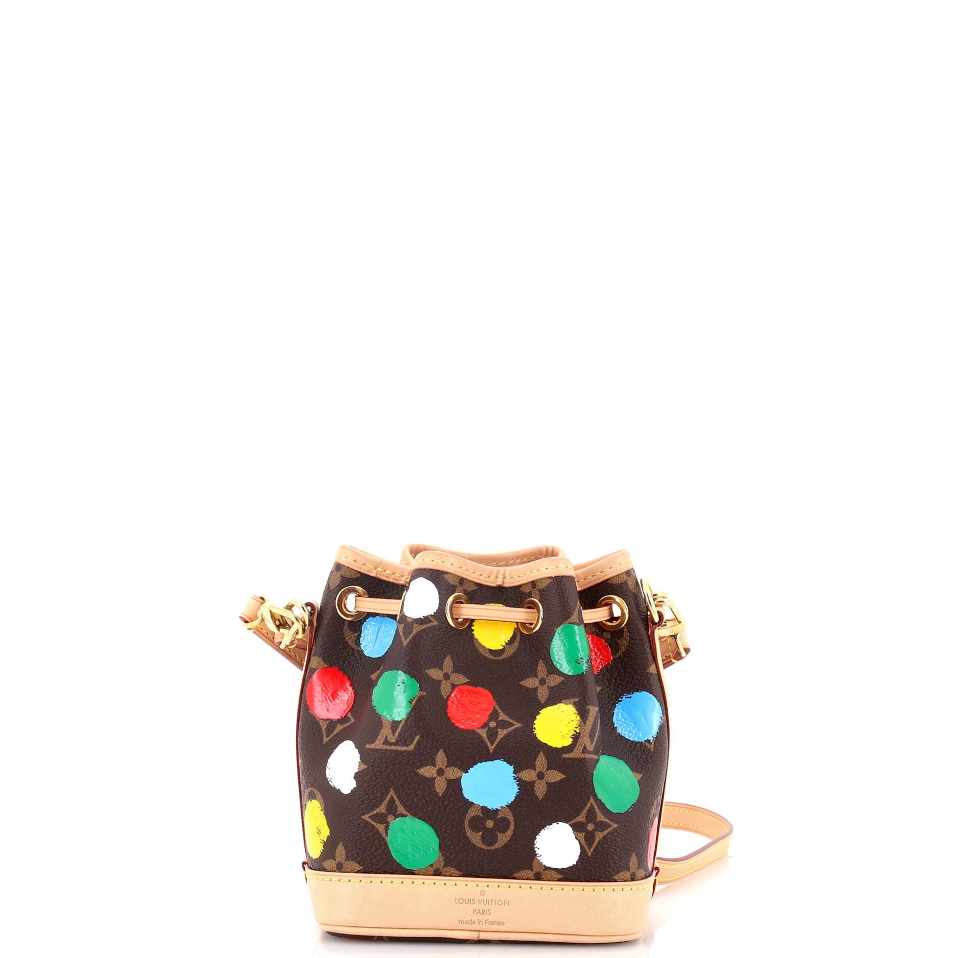 Noe NM Handbag Yayoi Kusama Painted Dots Monogram Canvas Nano