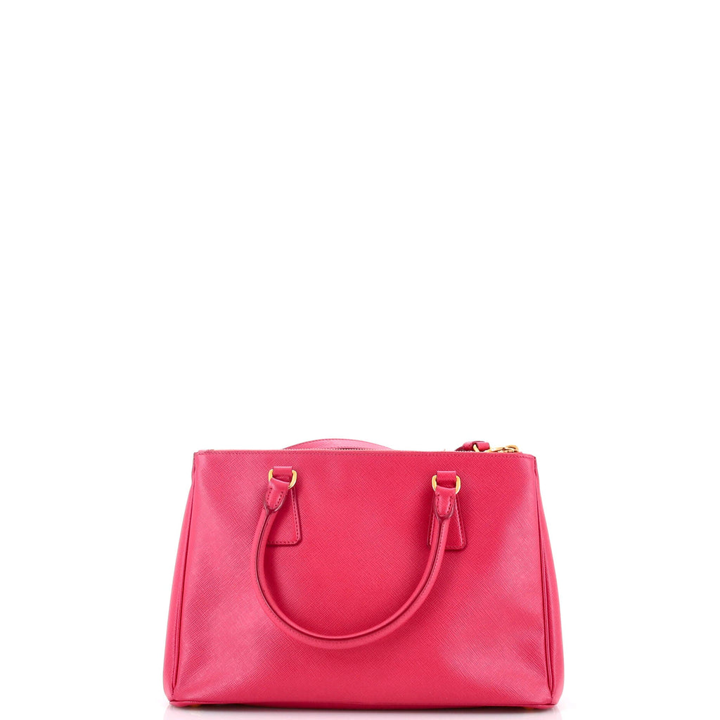 Double Zip Lux Tote Saffiano Leather Small