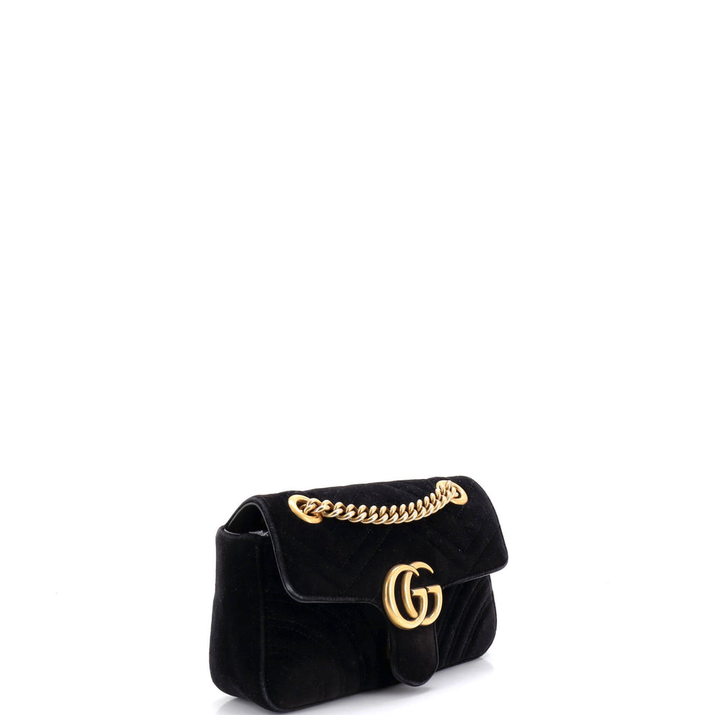 GG Marmont Flap Bag Matelasse Velvet Mini
