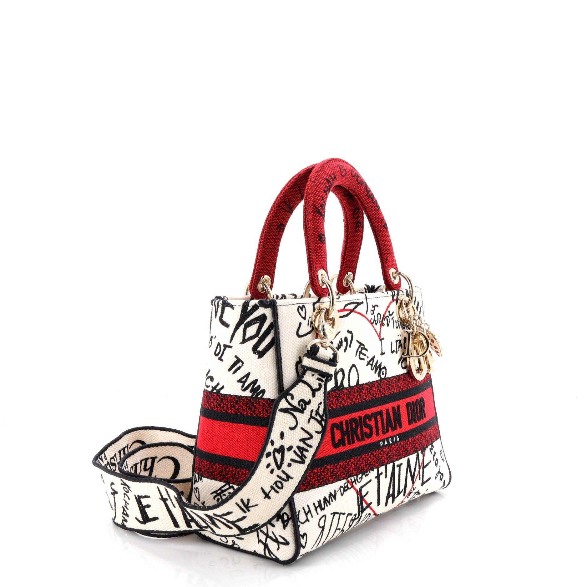Lady D-Lite Bag Embroidered Canvas Medium