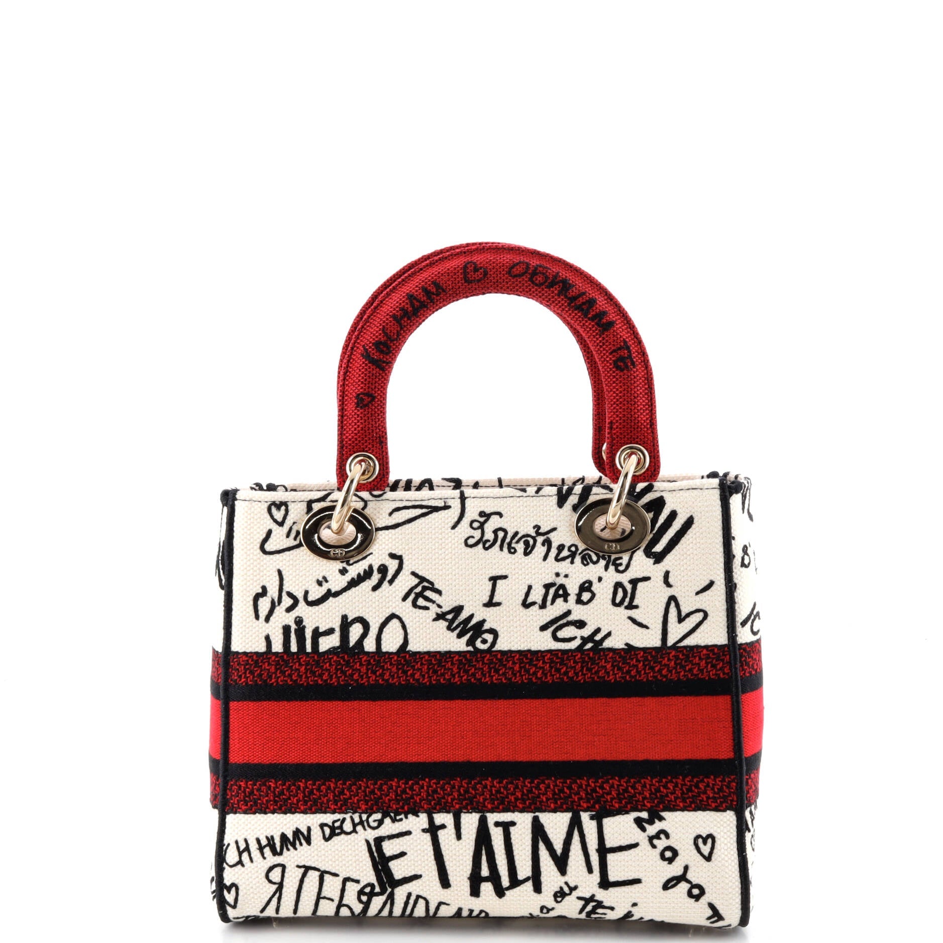 Lady D-Lite Bag Embroidered Canvas Medium