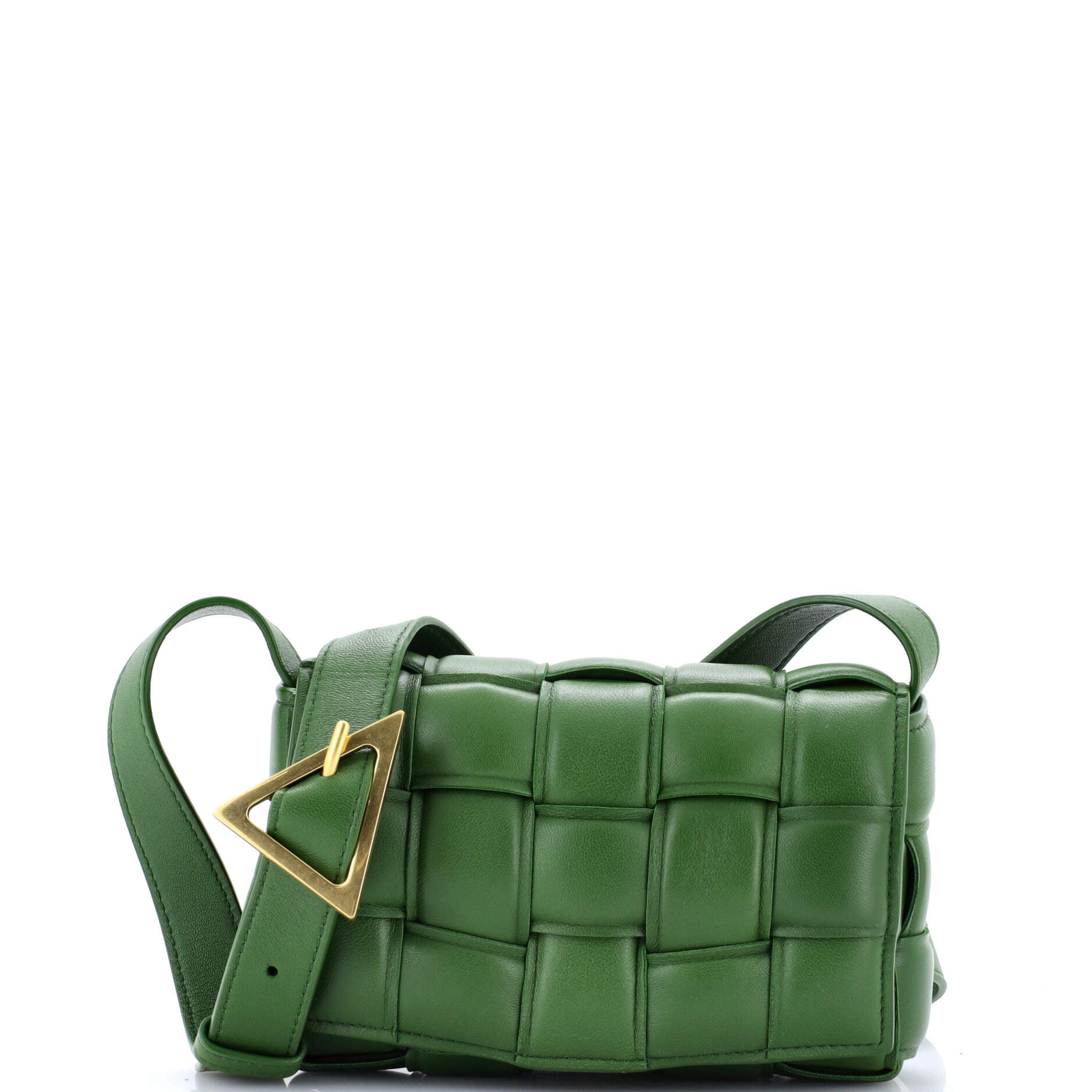 Cassette Crossbody Bag Padded Maxi Intrecciato Leather Small