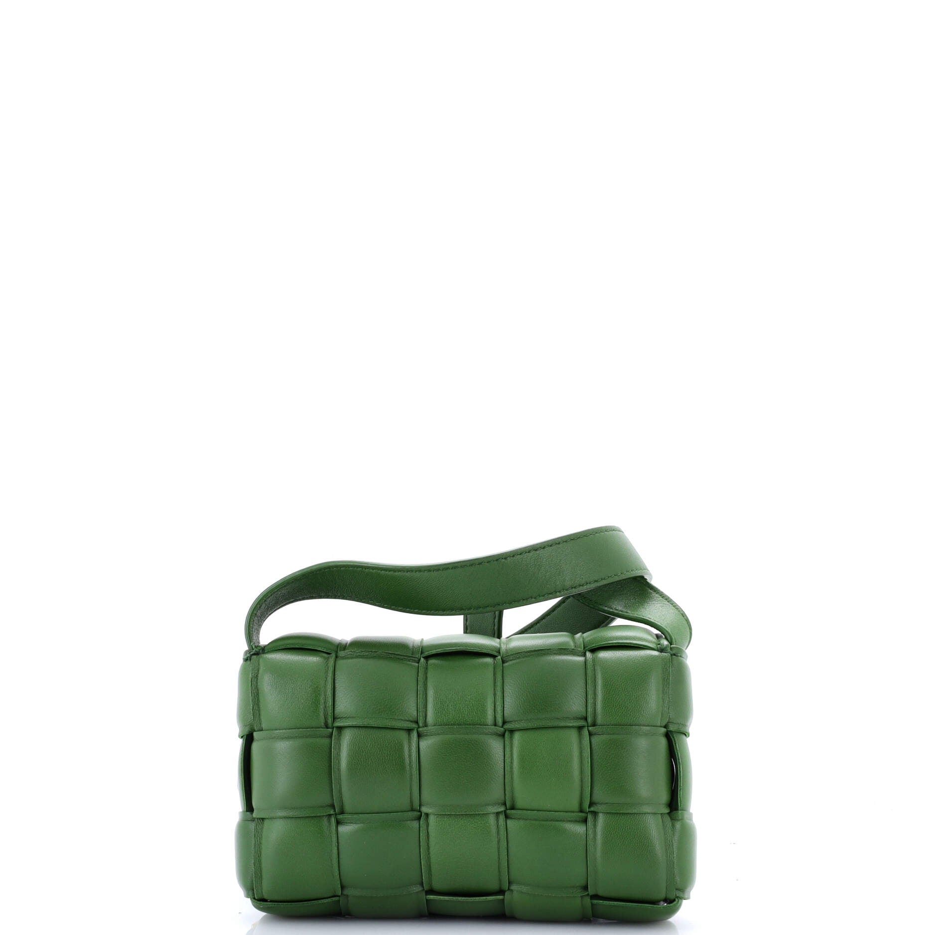 Cassette Crossbody Bag Padded Maxi Intrecciato Leather Small