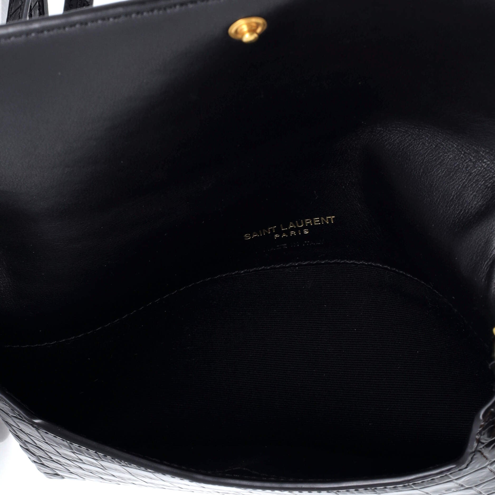 Classic Monogram Phone Holder Shoulder Bag Crocodile Embossed Leather