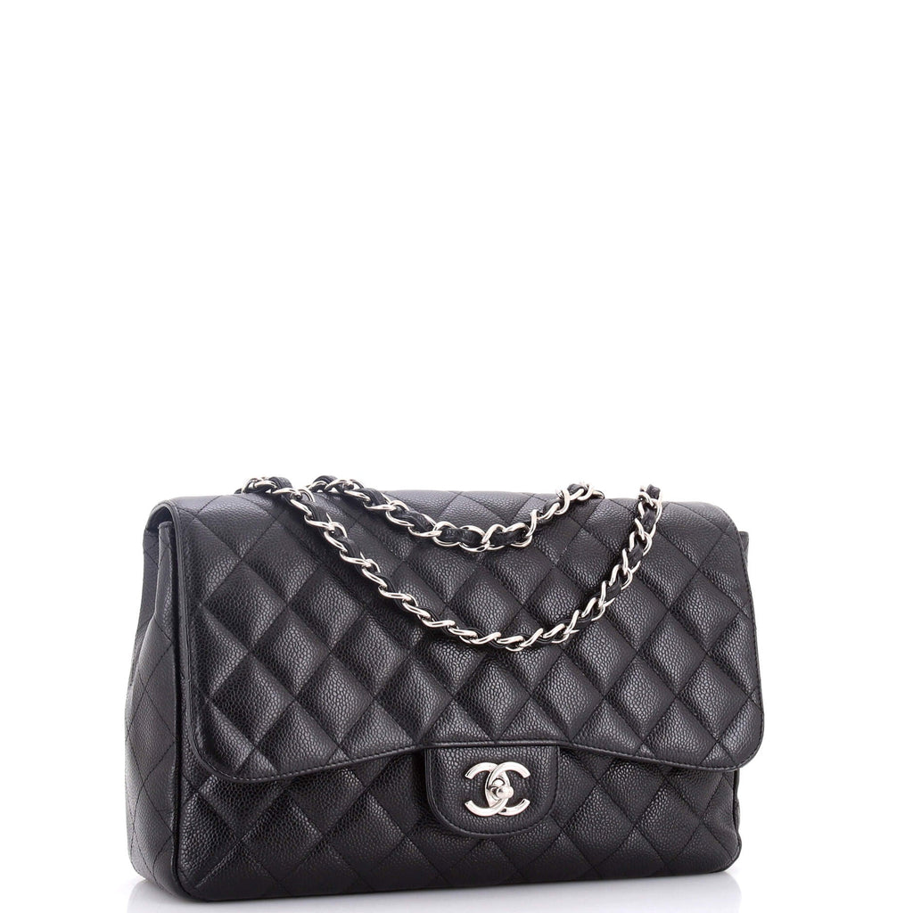 Vintage Classic Single Flap Bag Quilted Caviar Jumbo