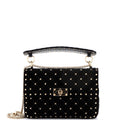 Rockstud Spike Flap Bag Quilted Suede Medium