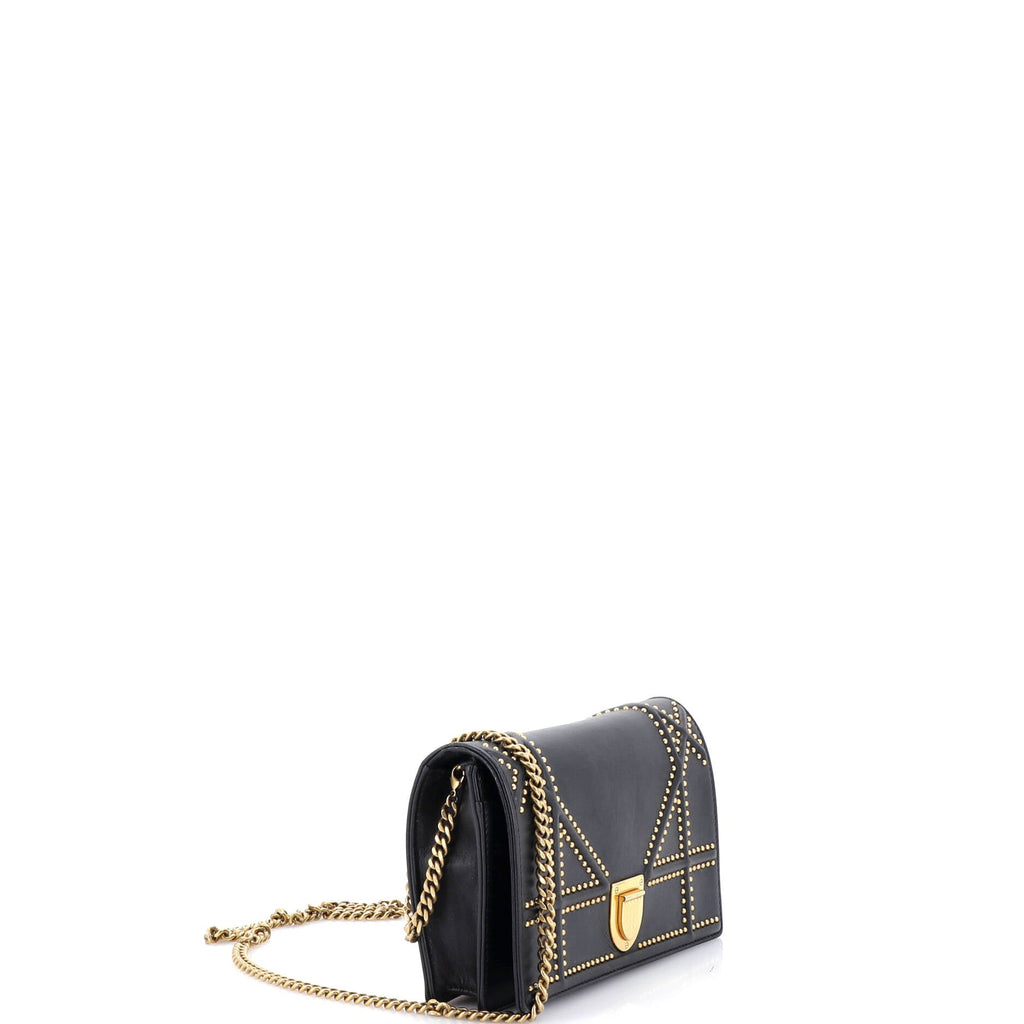 Diorama Wallet on Chain Studded Leather