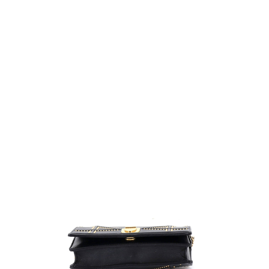 Diorama Wallet on Chain Studded Leather