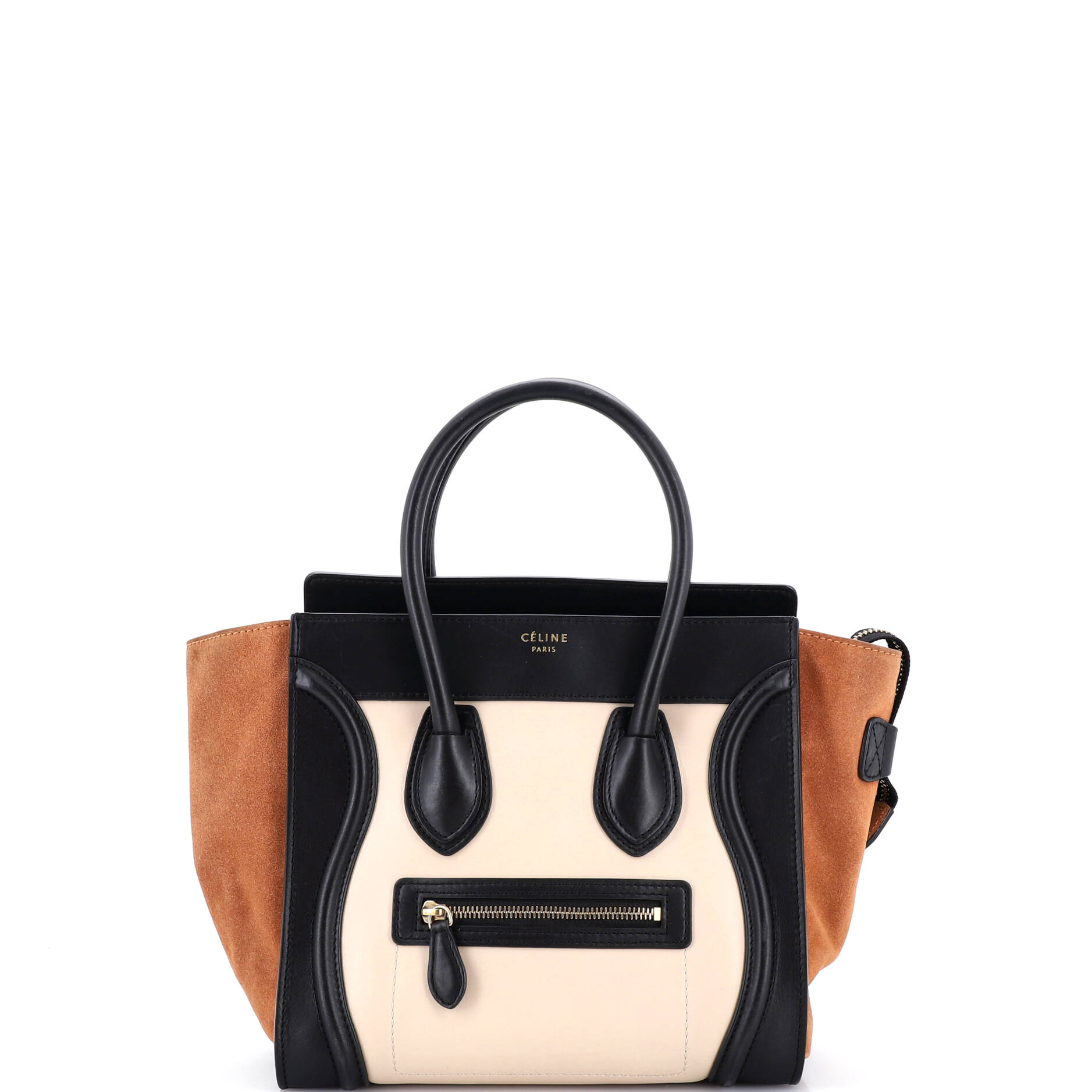Tricolor Luggage Bag Leather Micro