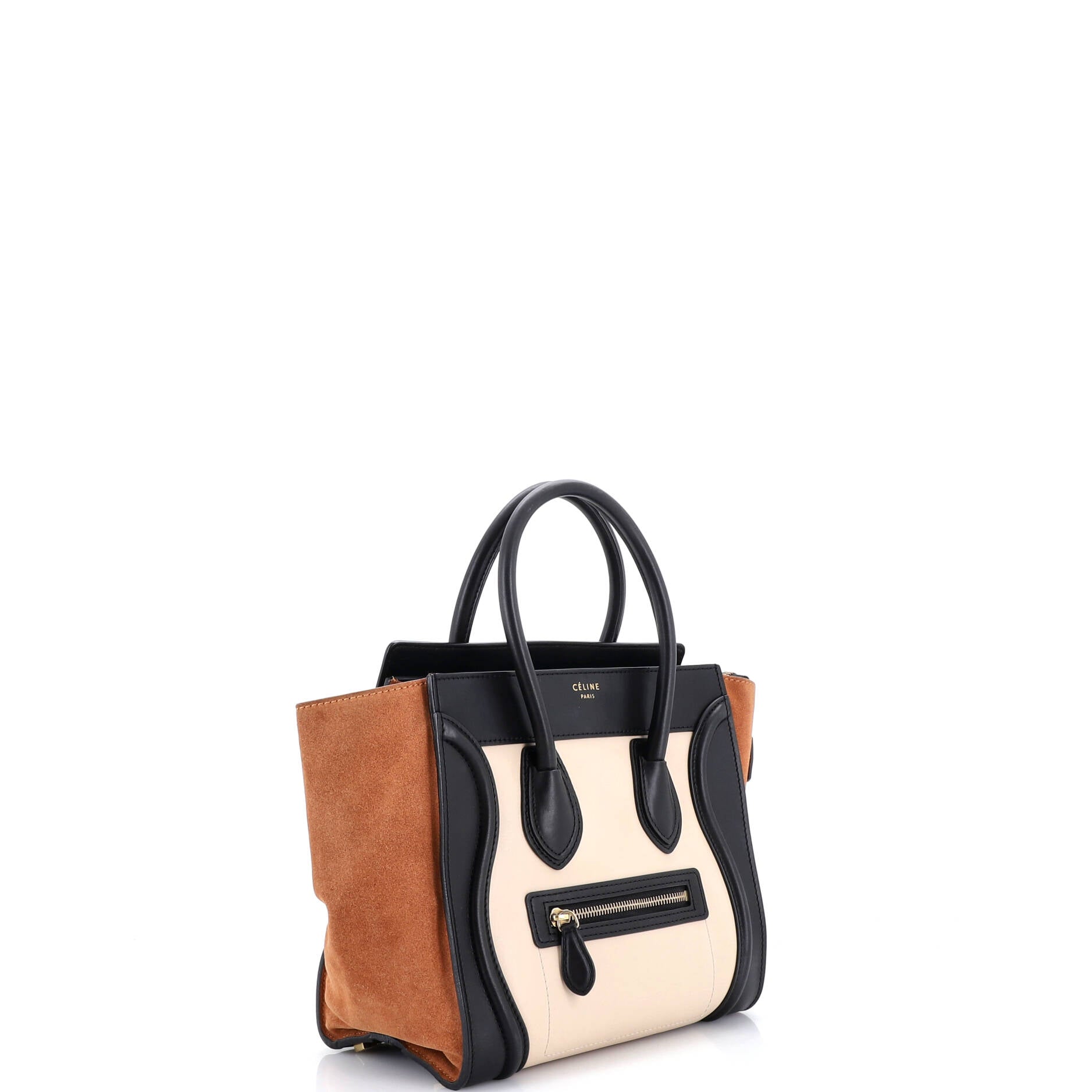 Tricolor Luggage Bag Leather Micro