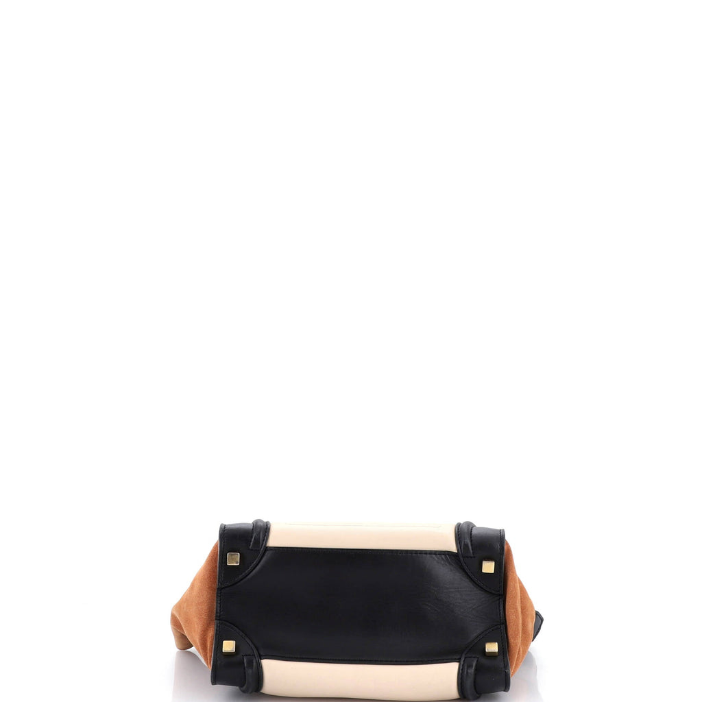 Tricolor Luggage Bag Leather Micro