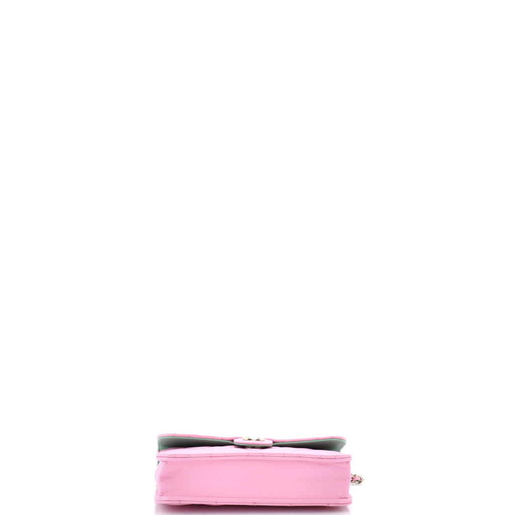 Classic Top Handle Flap Phone Holder with Chain Quilted Lambskin