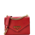 Envelope Flap Chain Shoulder bag Saffiano Leather Small
