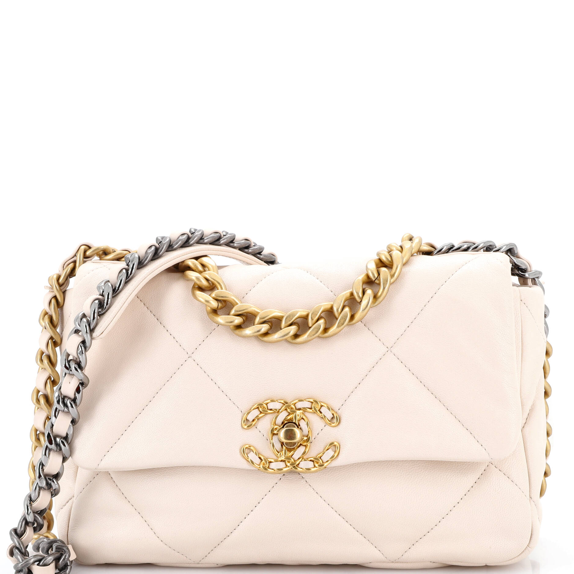 19 Flap Bag Quilted Leather Medium