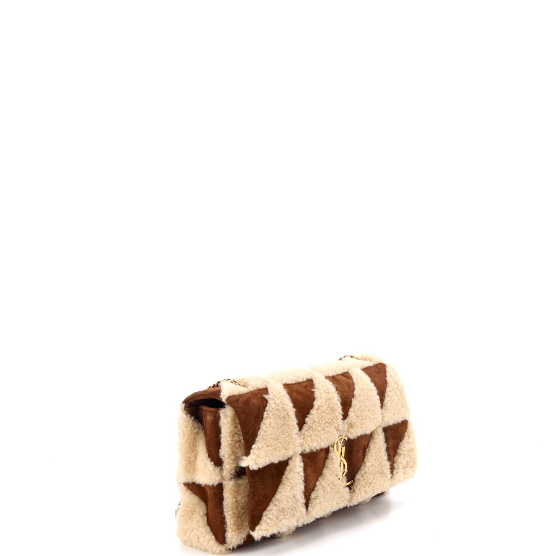 Jamie Flap Bag Quilted Suede and Shearling Medium