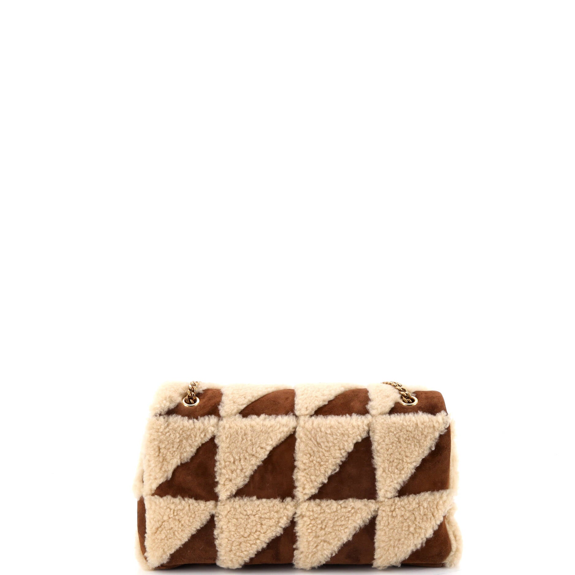 Jamie Flap Bag Quilted Suede and Shearling Medium