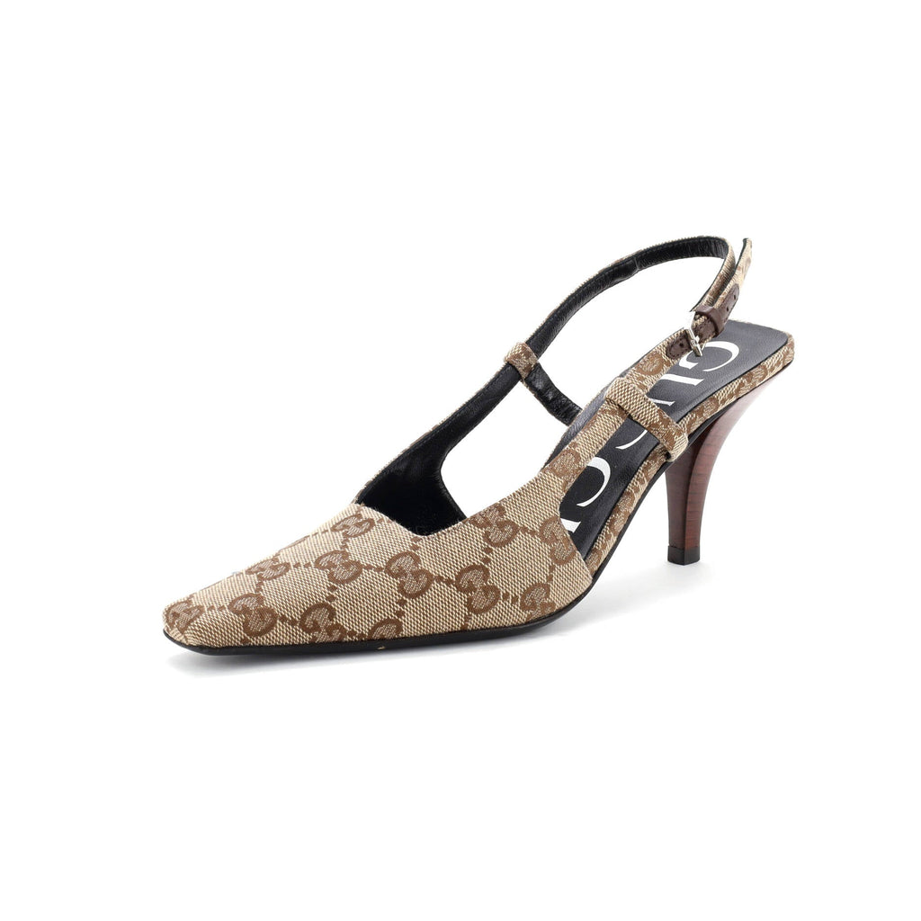Women's Aria Slingback Pumps GG Canvas