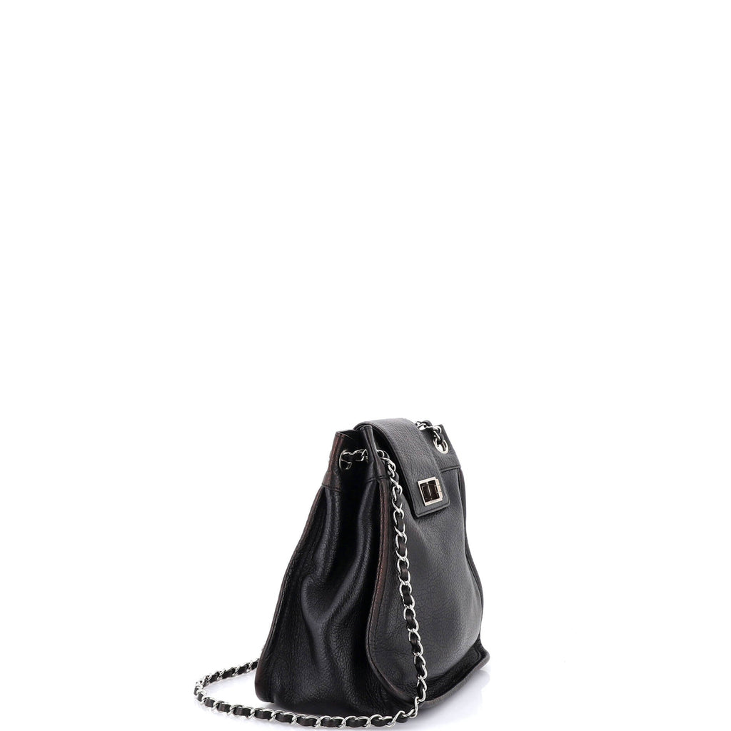 Mademoiselle Lock Accordion Shoulder Bag Leather Small