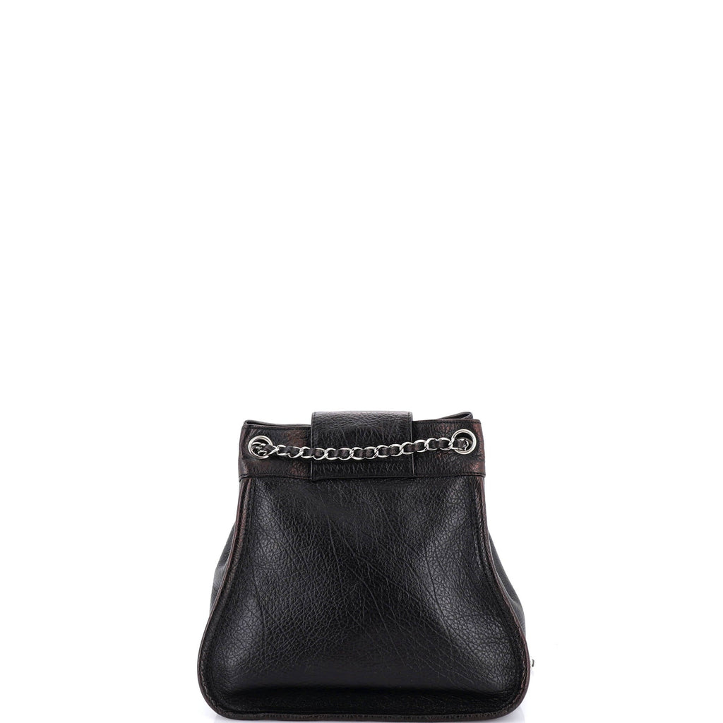 Mademoiselle Lock Accordion Shoulder Bag Leather Small