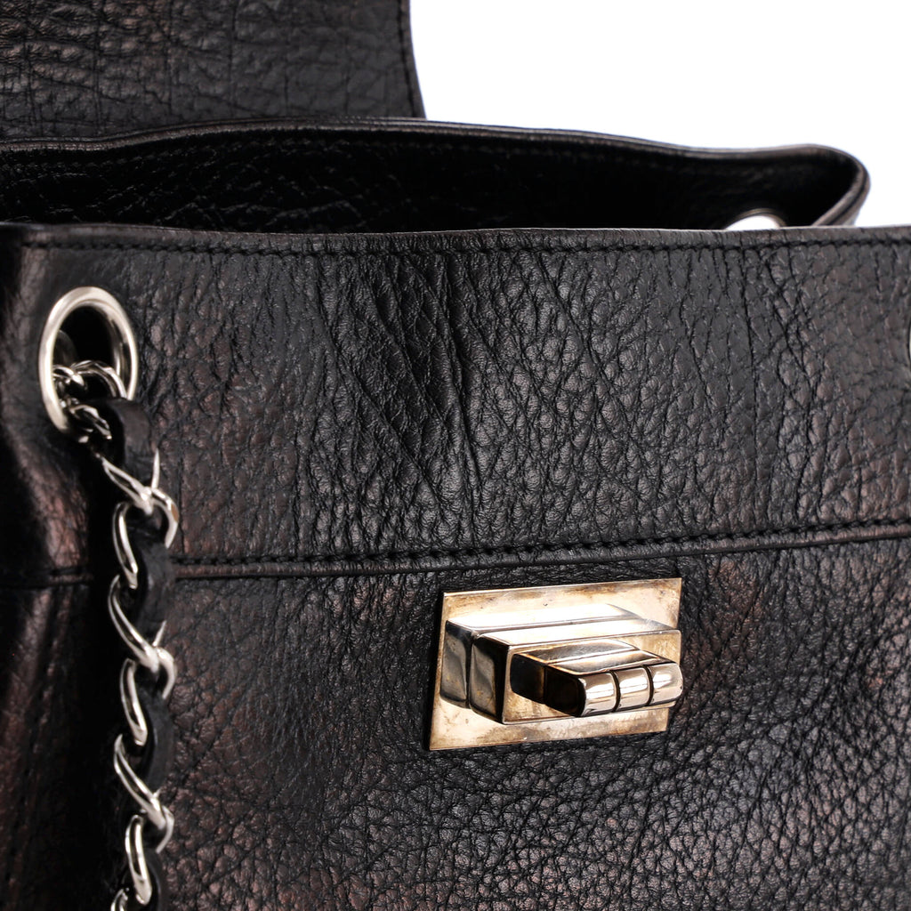 Mademoiselle Lock Accordion Shoulder Bag Leather Small