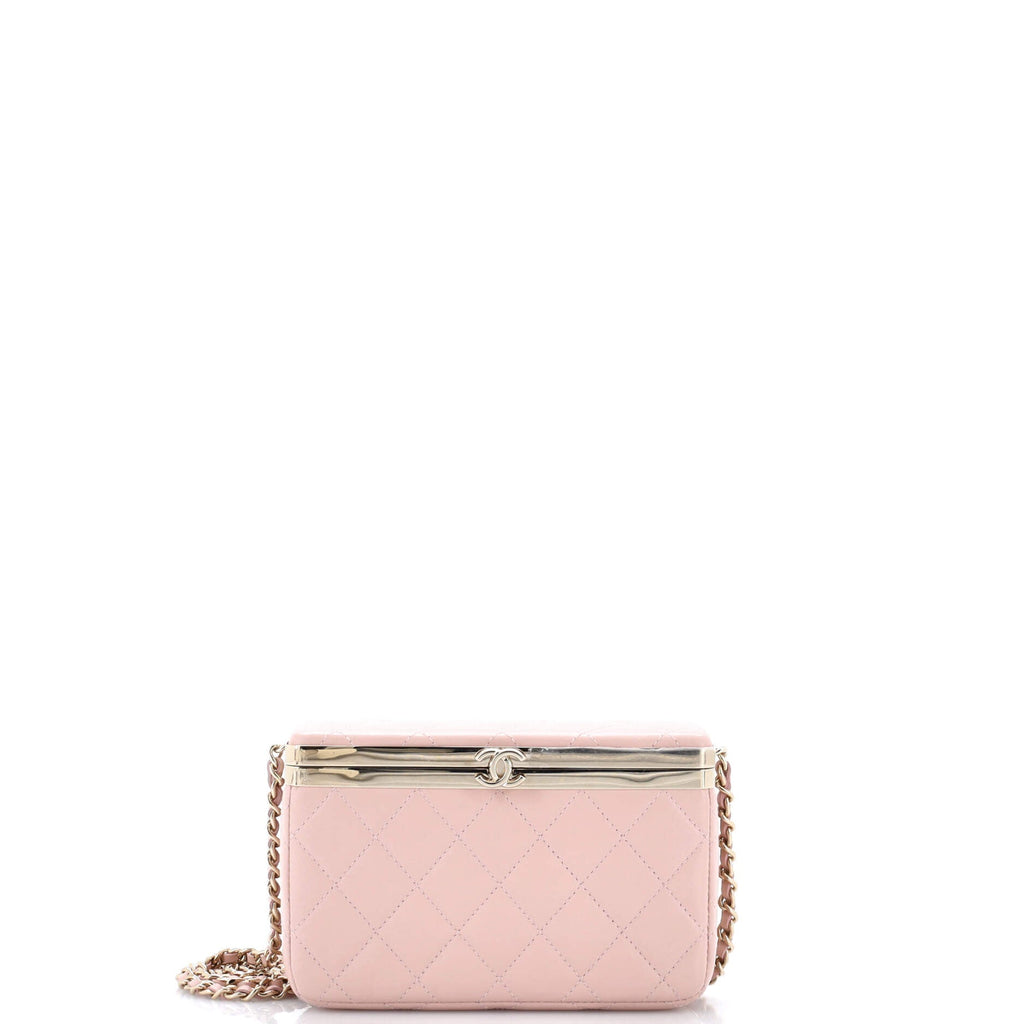CC Frame Clutch with Chain Quilted Lambskin Small