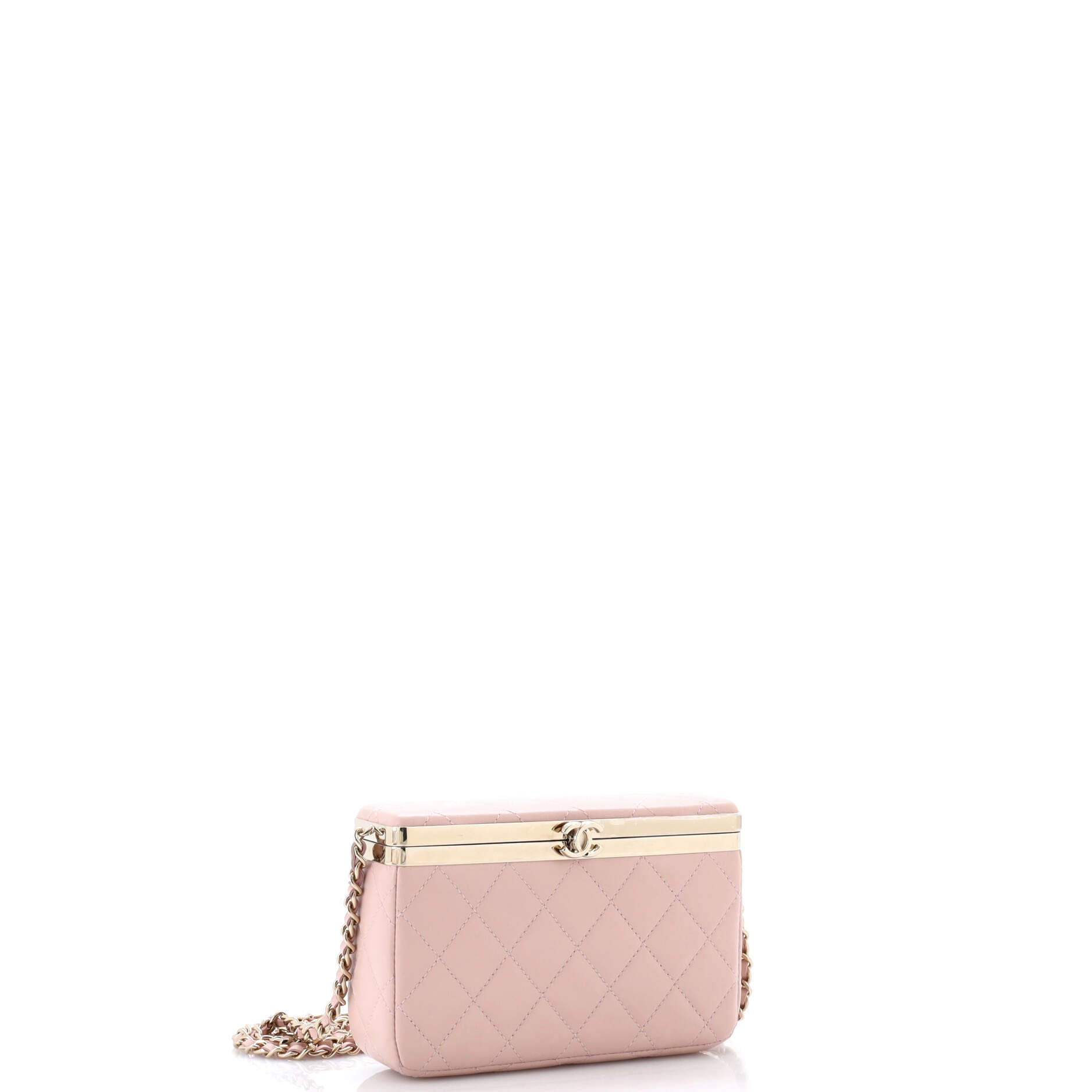 CC Frame Clutch with Chain Quilted Lambskin Small