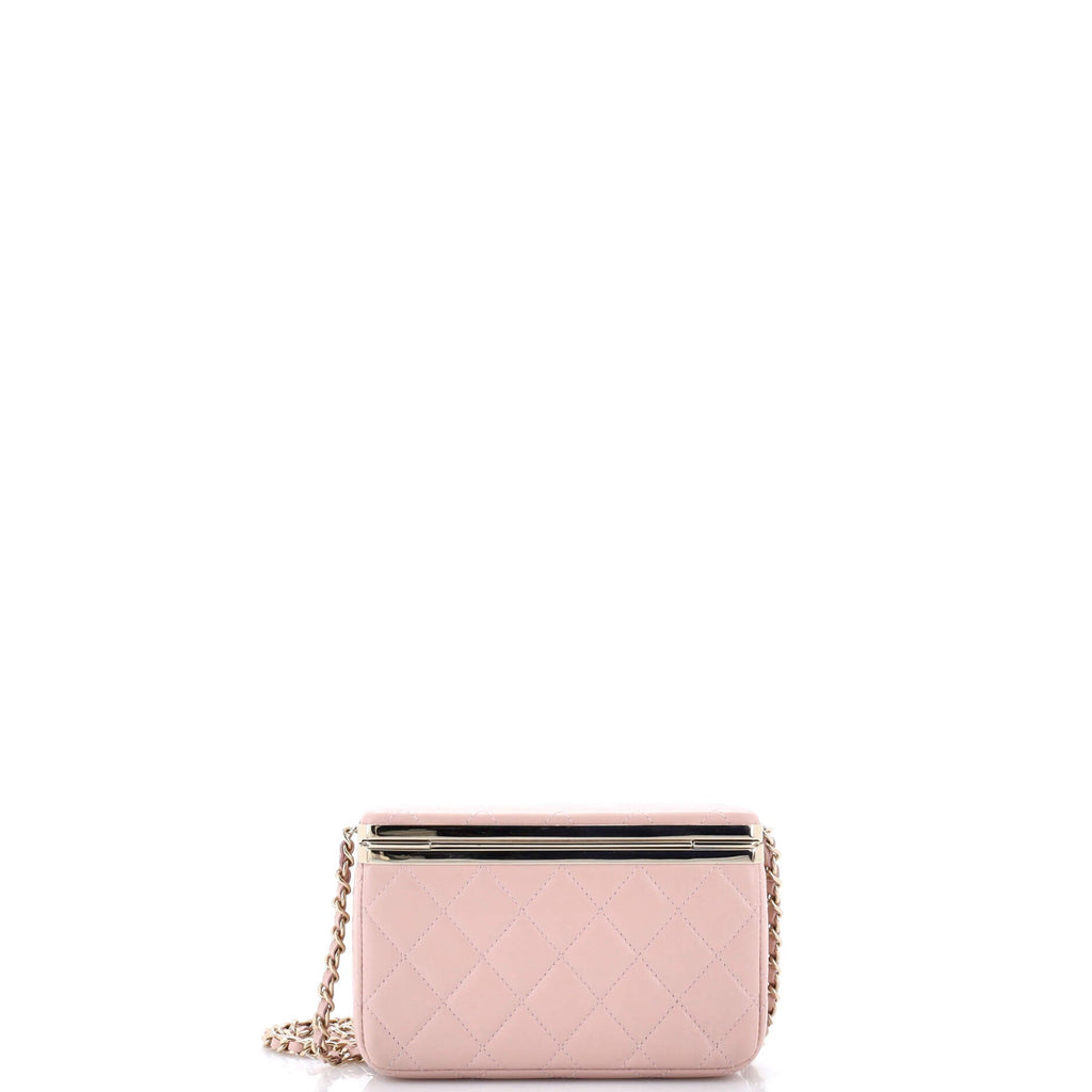 CC Frame Clutch with Chain Quilted Lambskin Small