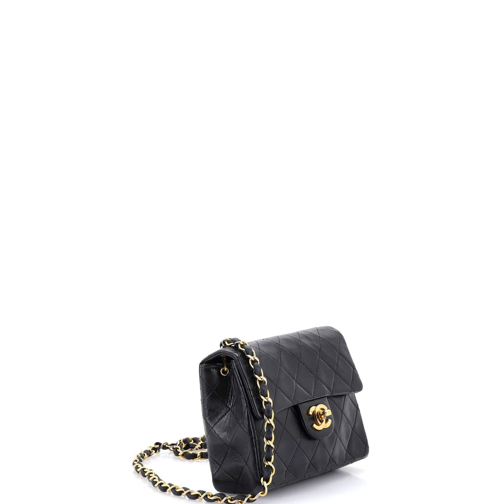 Vintage Square Classic Single Flap Bag Quilted Lambskin Mini