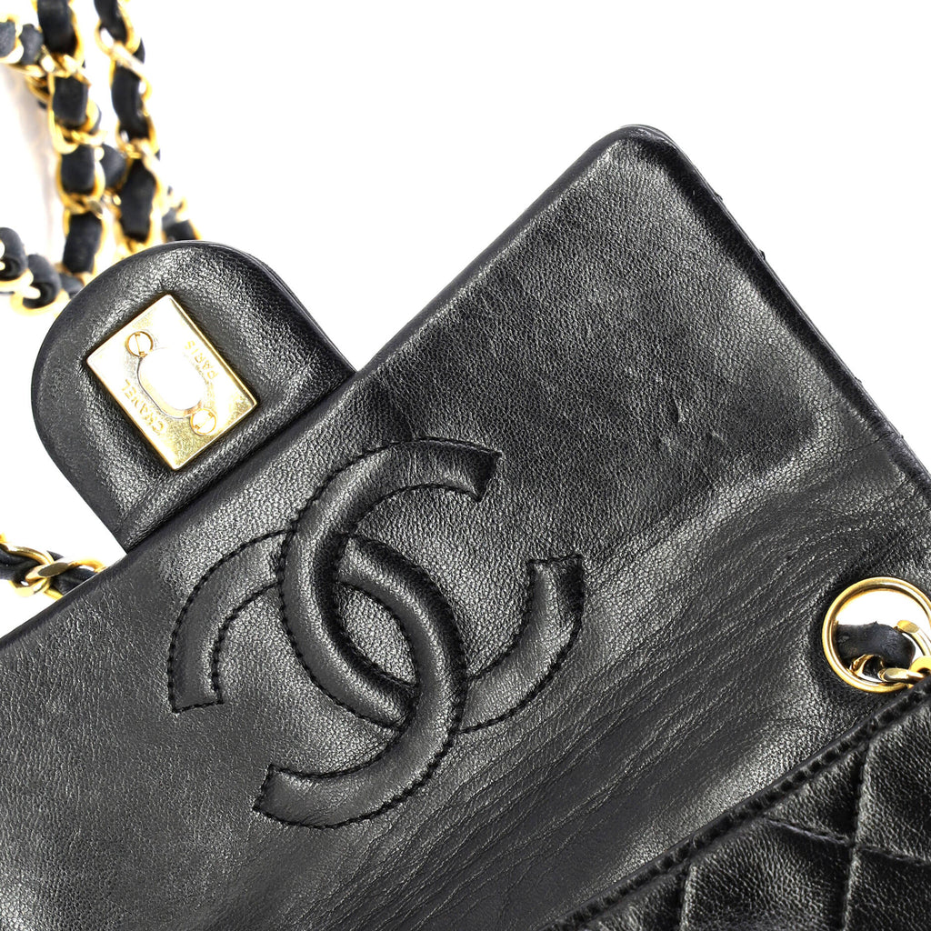 Vintage Square Classic Single Flap Bag Quilted Lambskin Mini