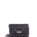 Rockstud Spike Flap Bag Quilted Leather Small
