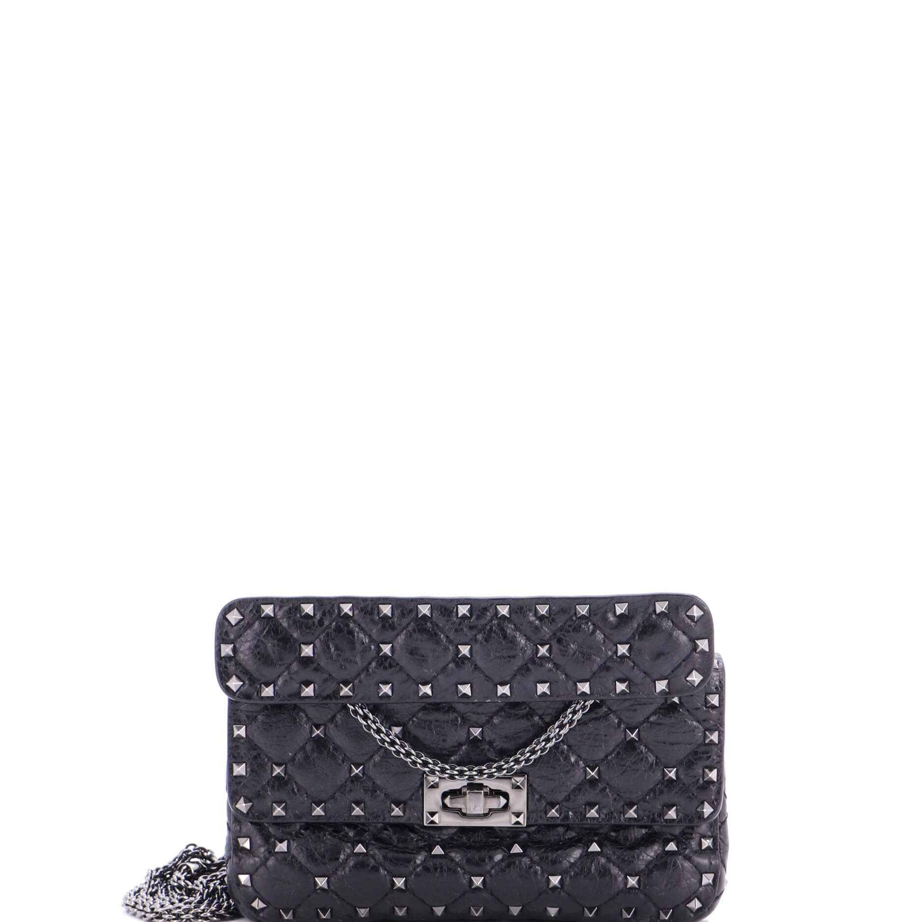 Rockstud Spike Flap Bag Quilted Leather Small