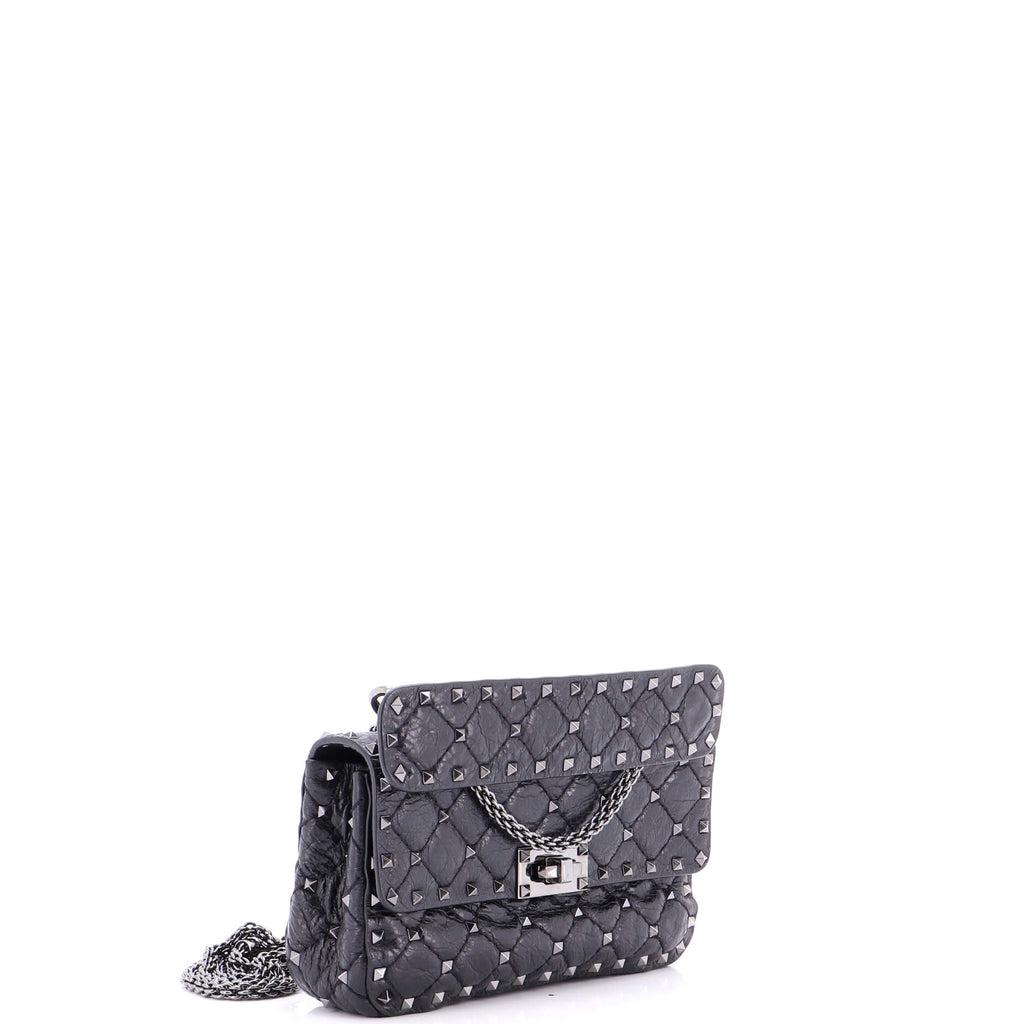 Rockstud Spike Flap Bag Quilted Leather Small