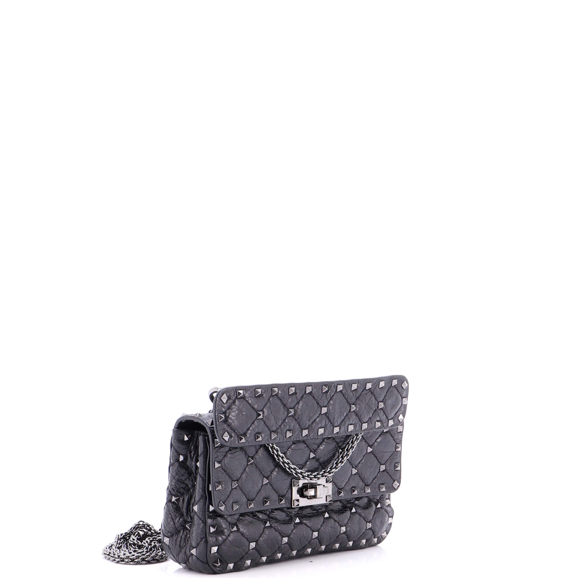 Rockstud Spike Flap Bag Quilted Leather Small