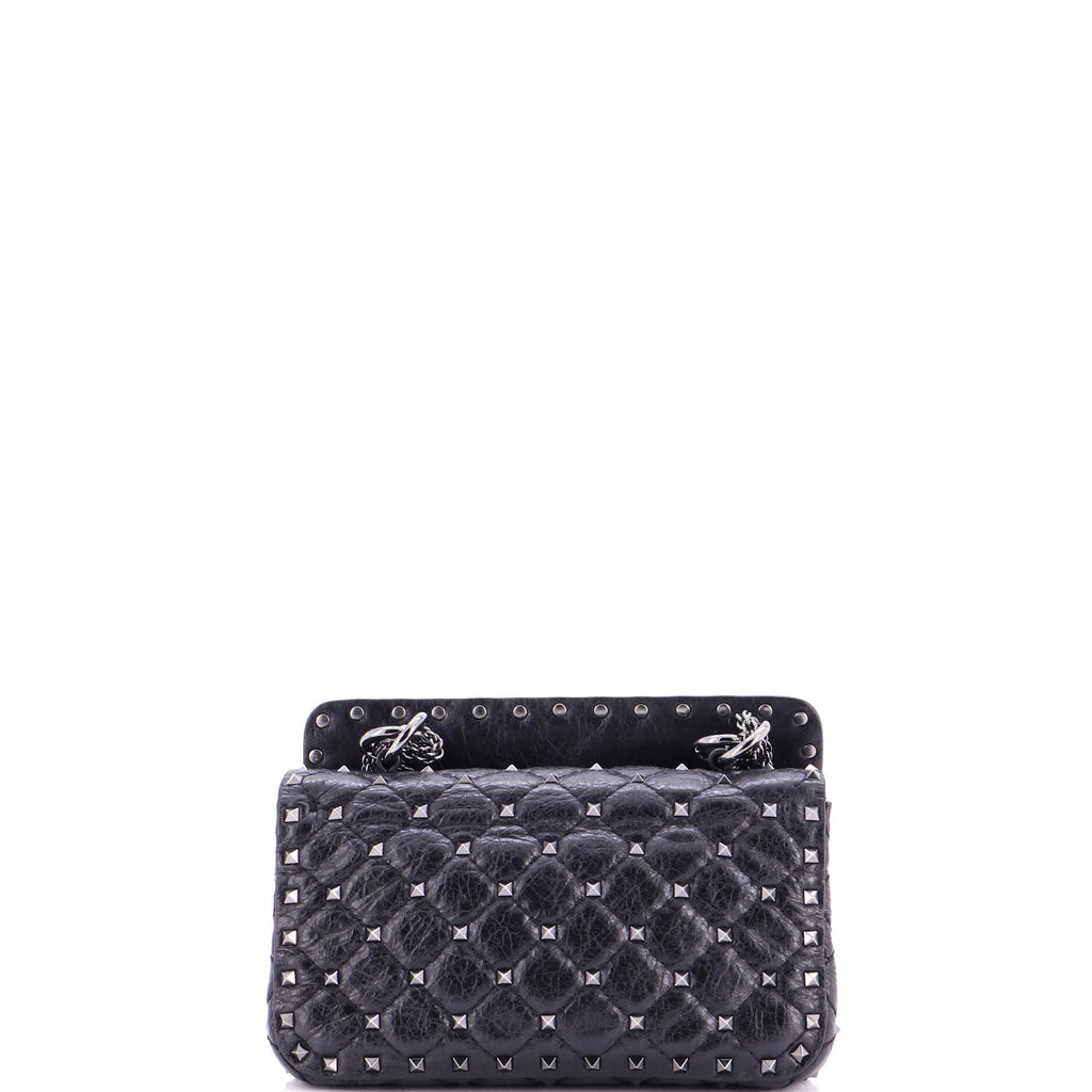 Rockstud Spike Flap Bag Quilted Leather Small