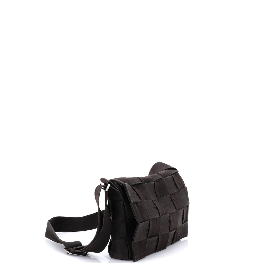 Cassette Crossbody Bag Maxi Intrecciato Webbed Canvas Large