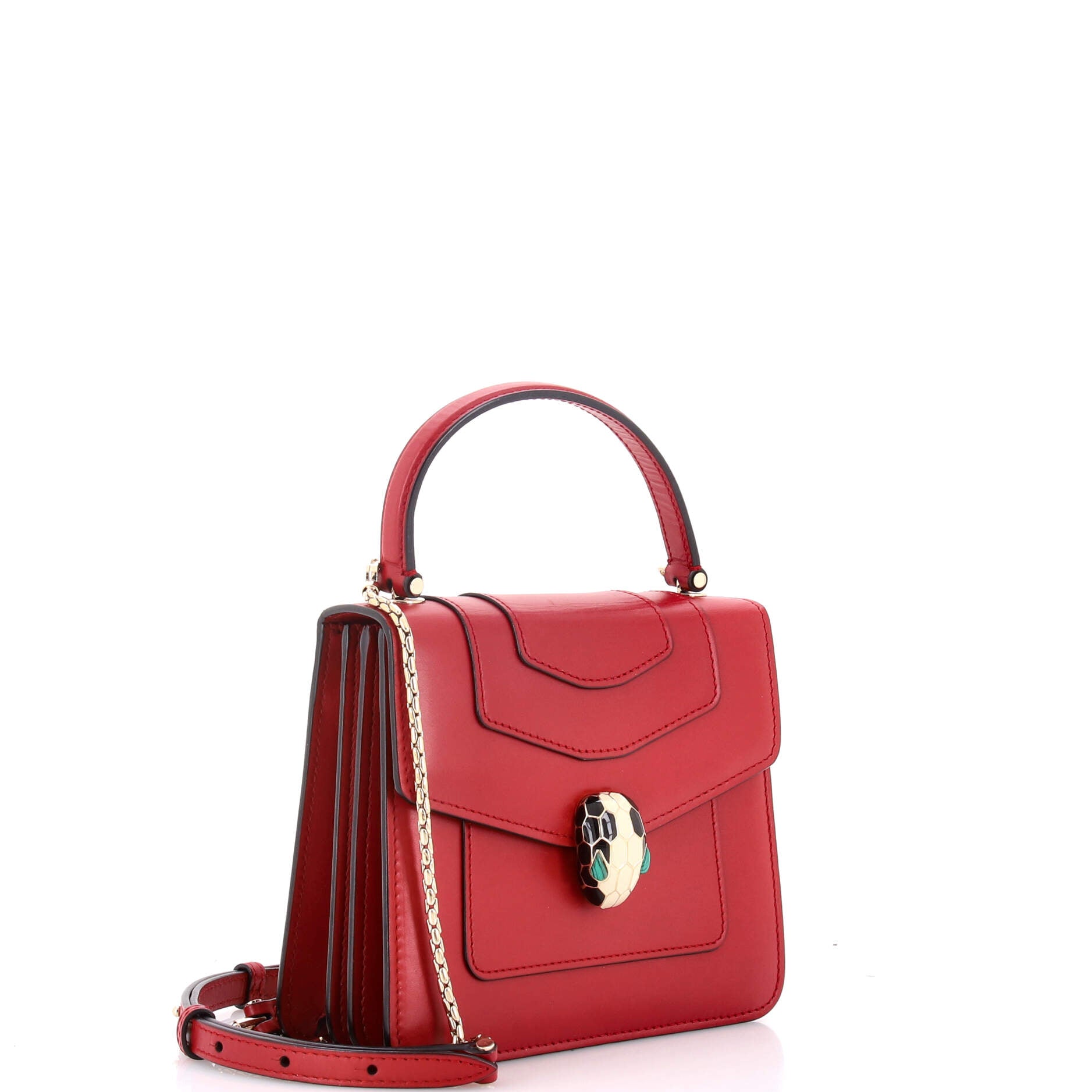 Serpenti Forever Top Handle Bag Leather Small
