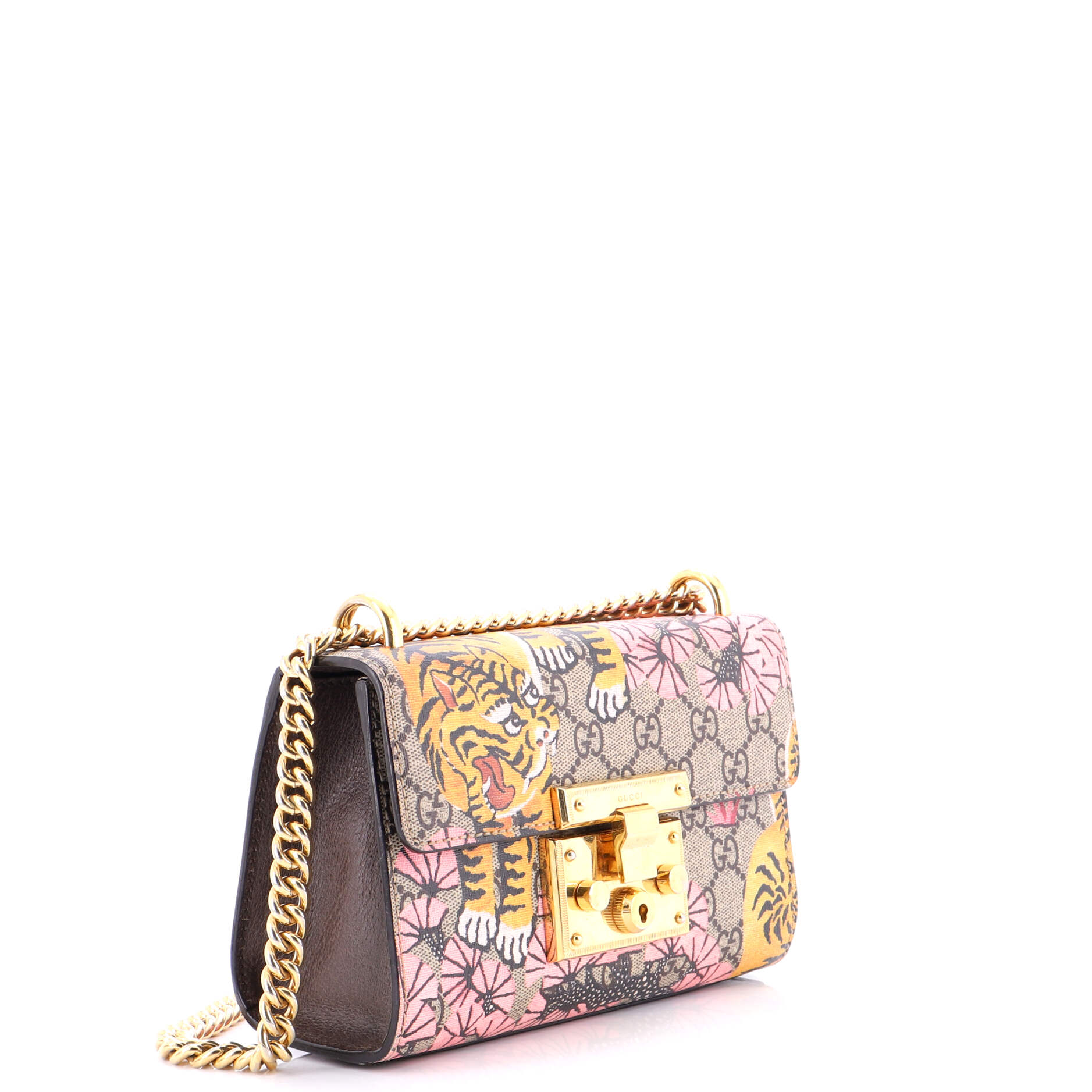 Padlock Shoulder Bag Bengal Print GG Coated Canvas Small