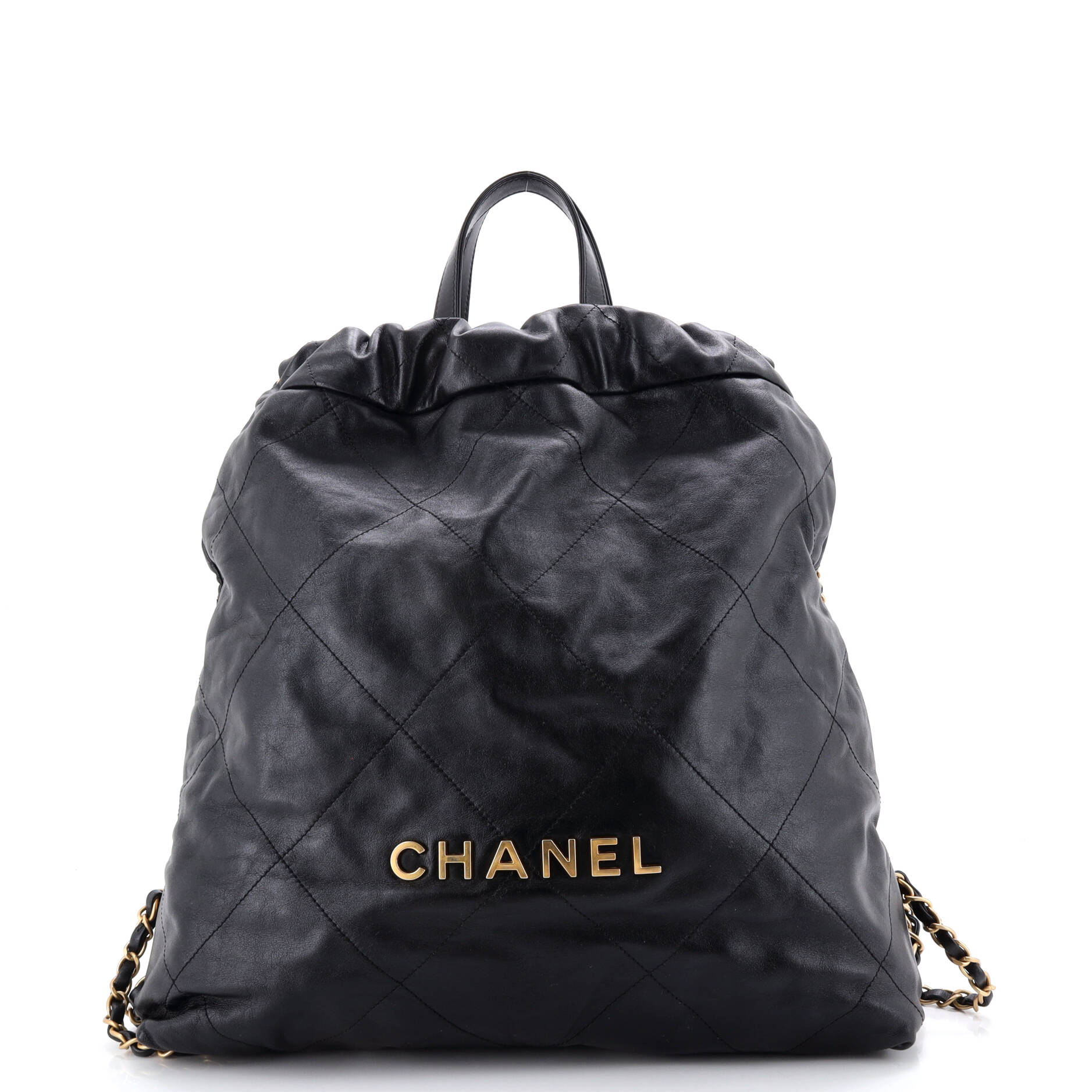 22 Chain Backpack Quilted Calfskin Large