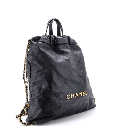 22 Chain Backpack Quilted Calfskin Large