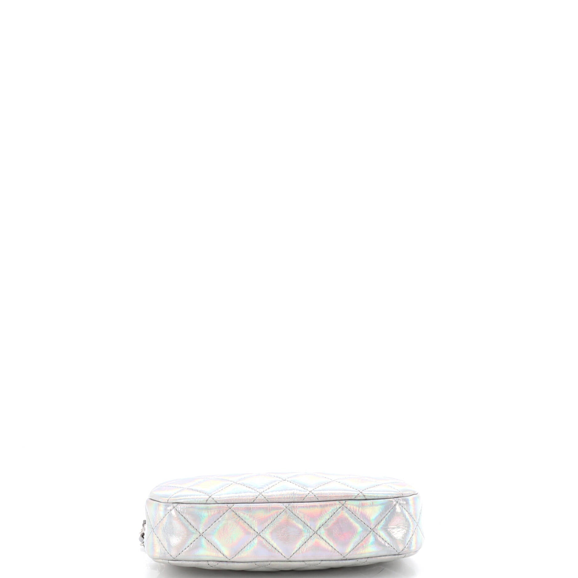 Hobo Clutch with Chain Quilted Iridescent Metallic Goatskin