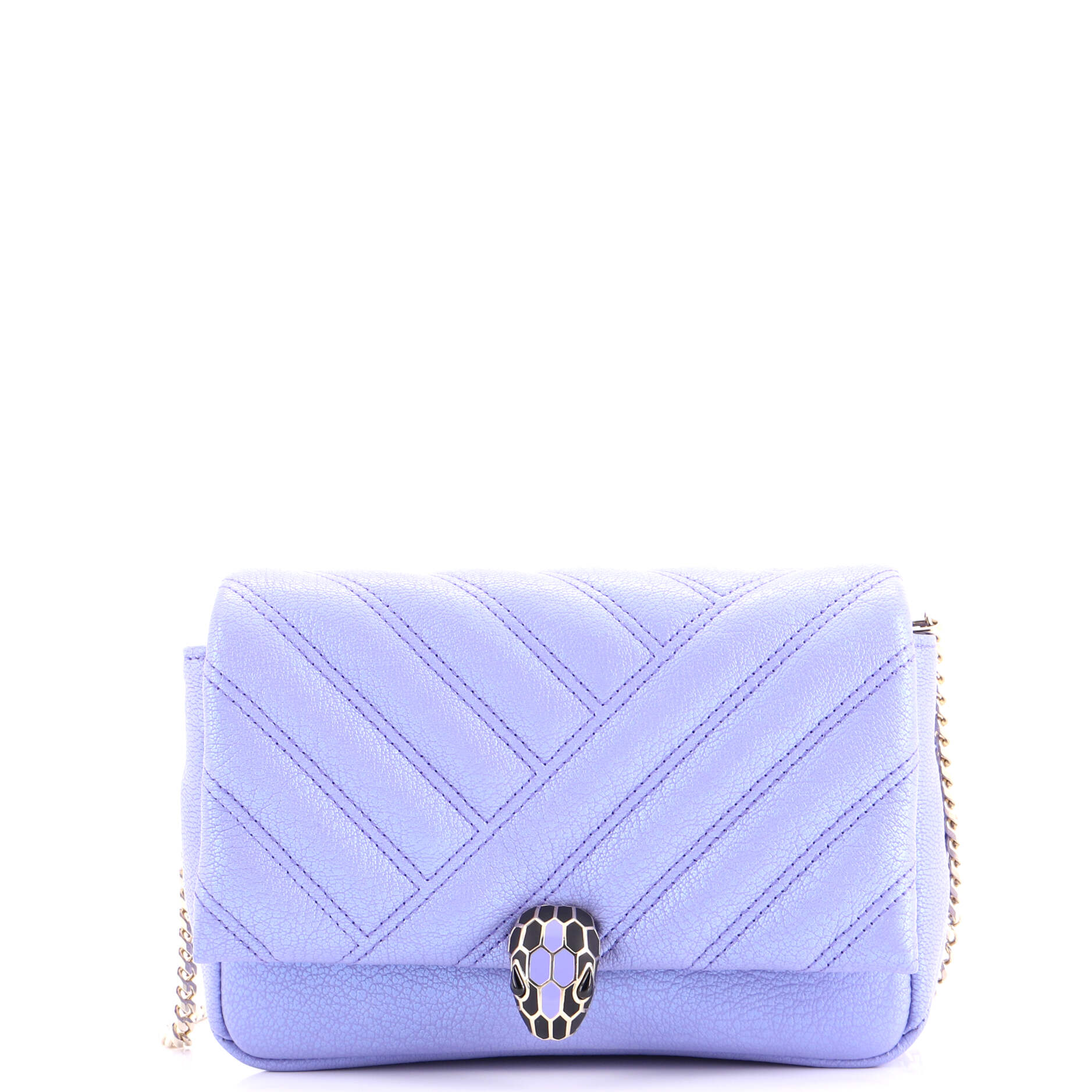 Serpenti Cabochon Shoulder Bag Diagonal Quilted Leather Mini
