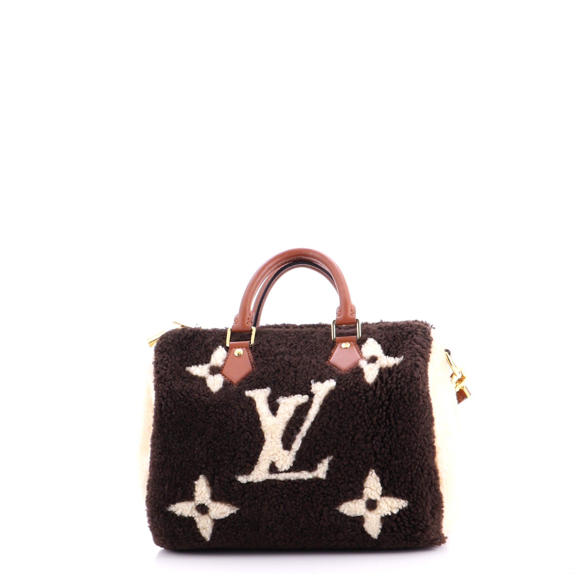 Speedy Bandouliere Bag Monogram Giant Teddy Fleece 25
