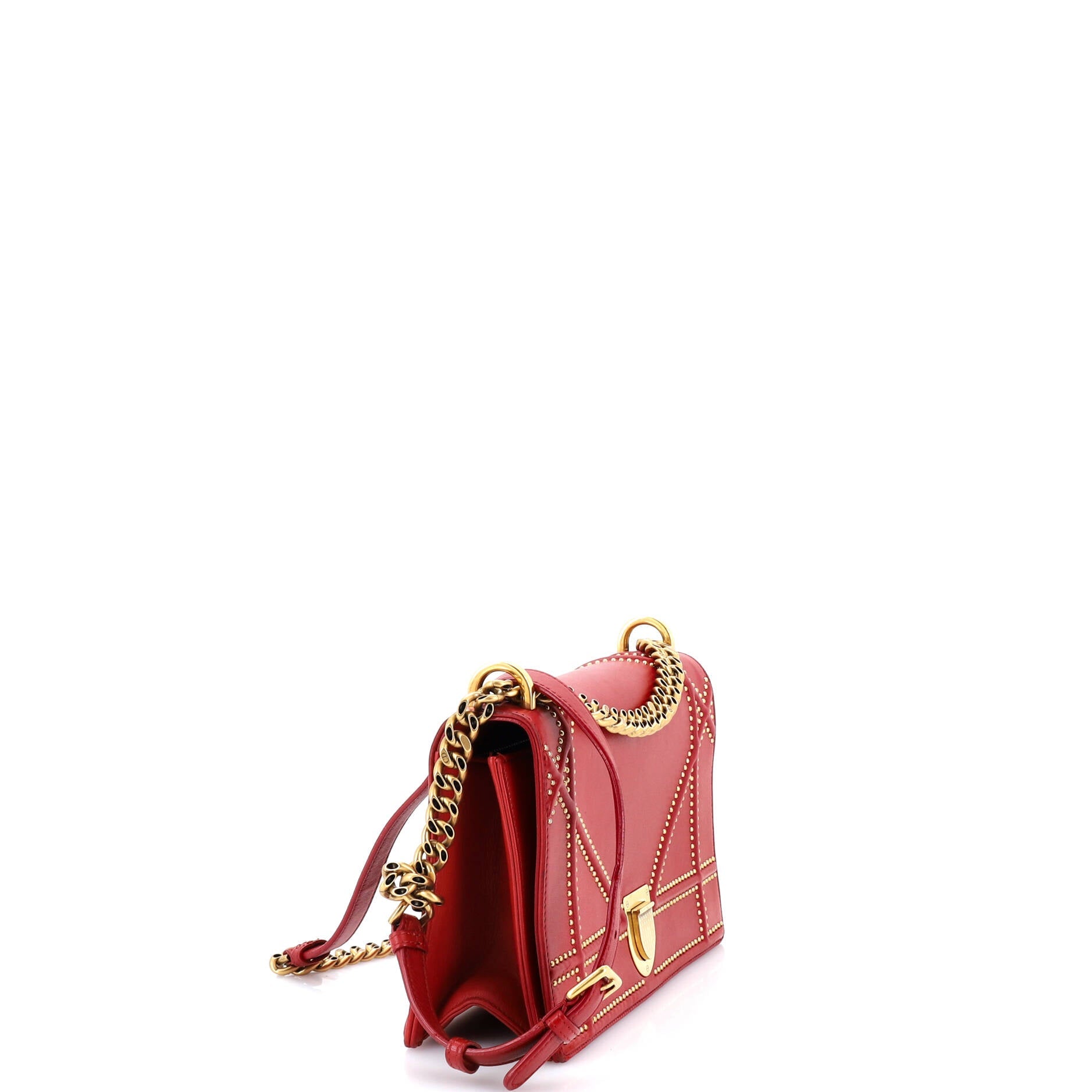 Diorama Flap Bag Studded Leather Medium