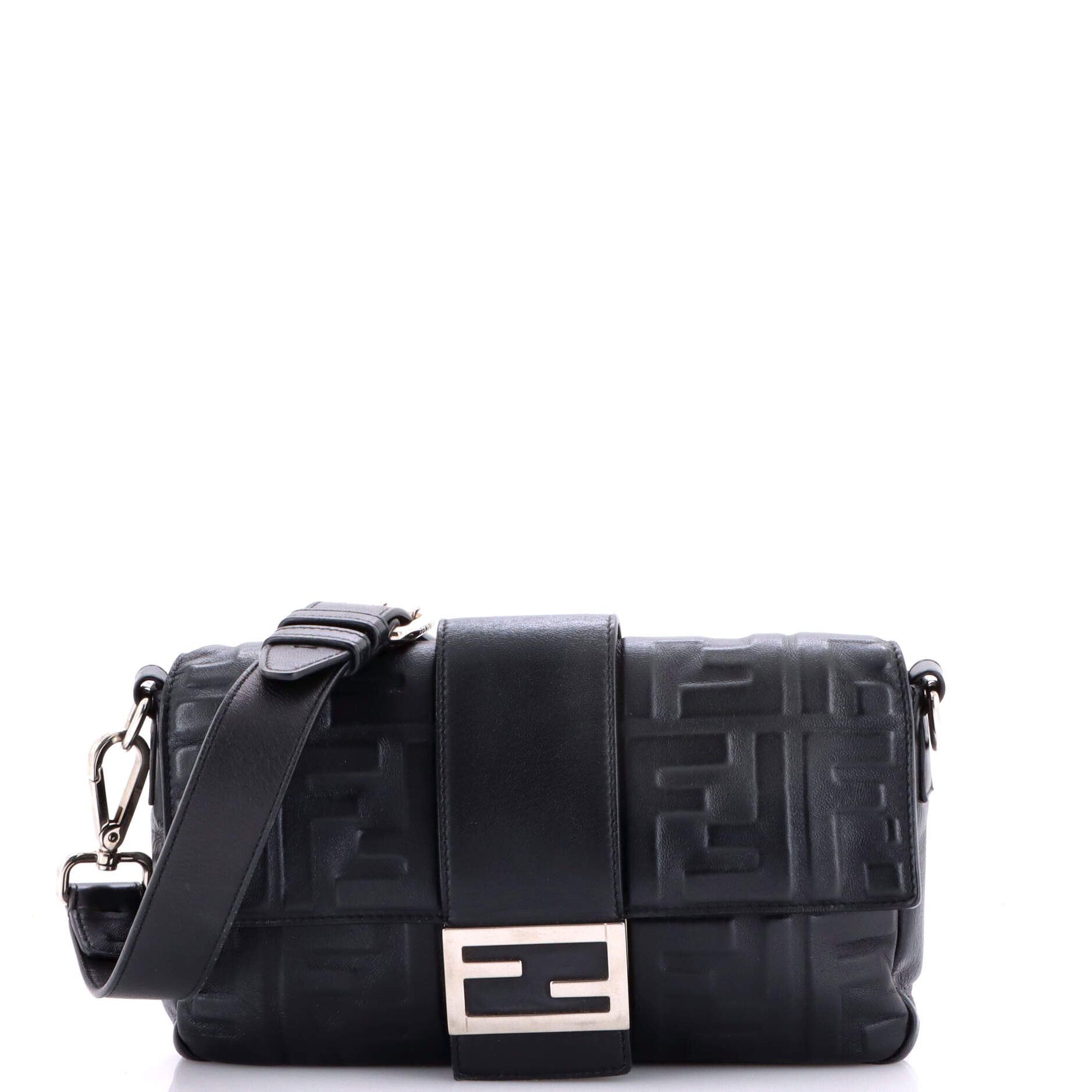 Baguette Convertible Belt Bag Zucca Embossed Leather Medium