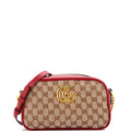 GG Marmont Shoulder Bag Diagonal Quilted GG Canvas with Leather Small