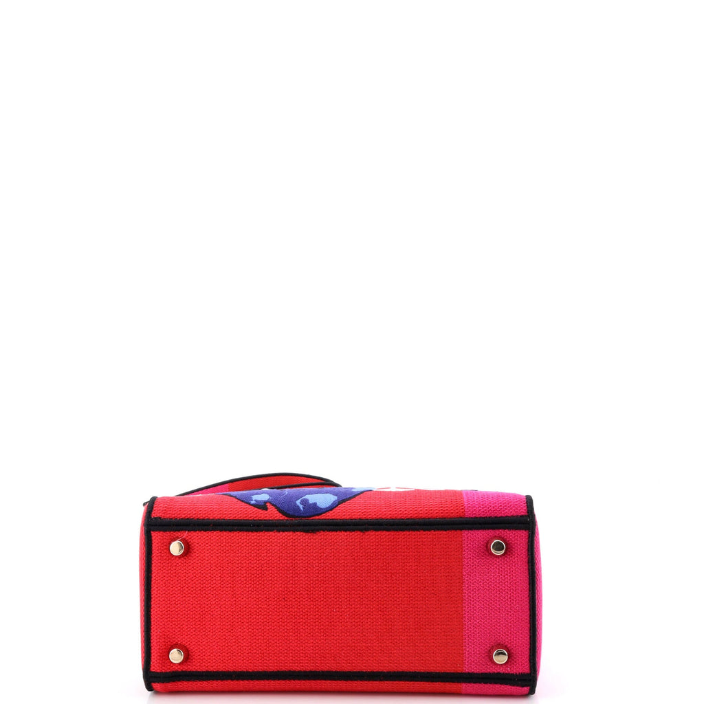 Lady D-Lite Bag Embroidered Canvas Medium