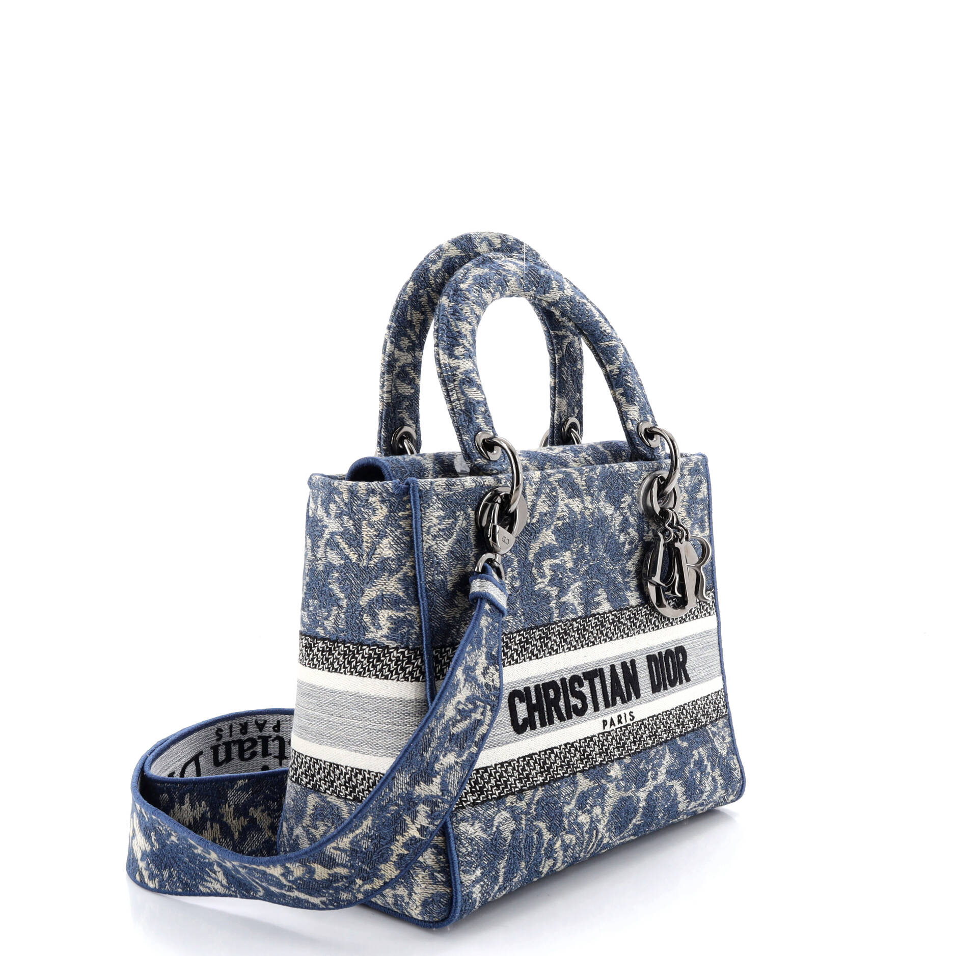 Lady D-Lite Bag Embroidered Canvas Medium
