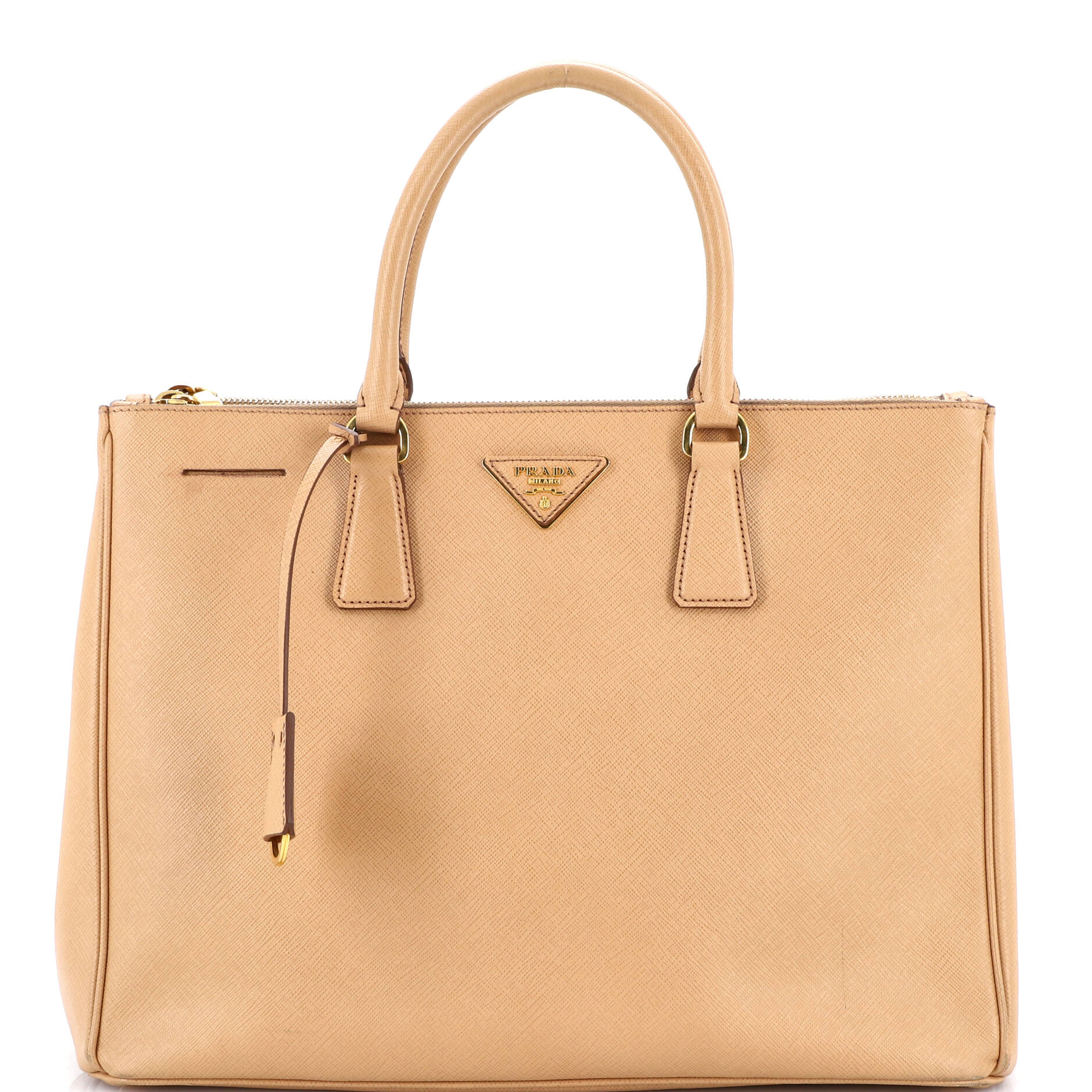 Double Zip Lux Tote Saffiano Leather Large