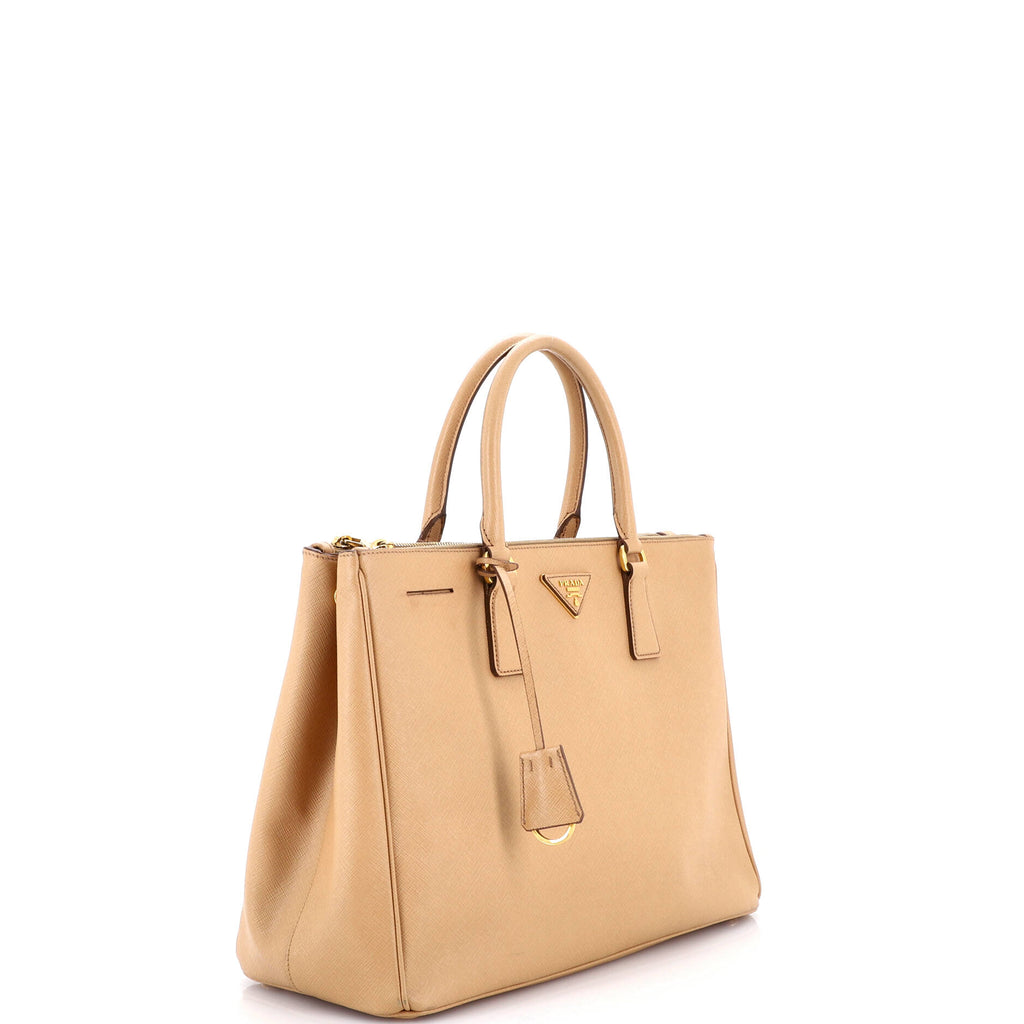 Double Zip Lux Tote Saffiano Leather Large